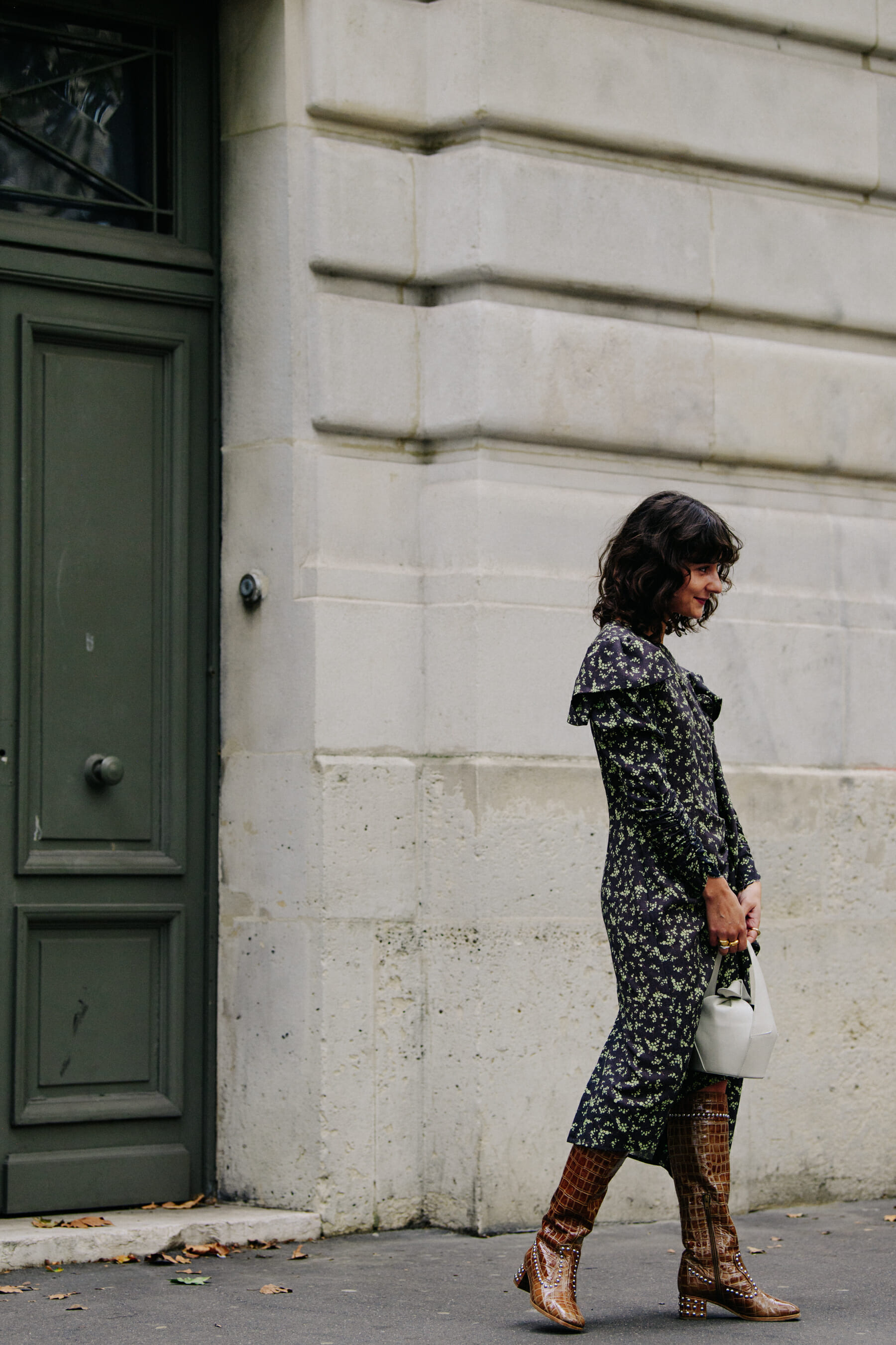 Woman wearing floral dress
