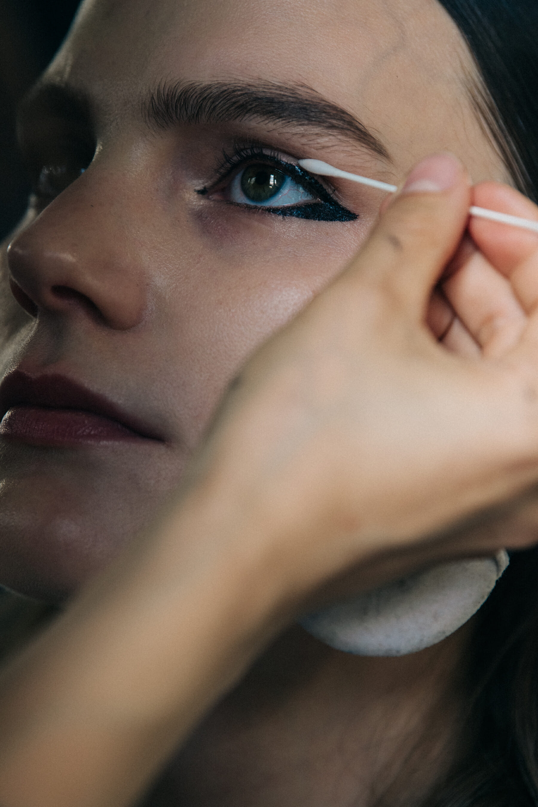 Lena Hardt backstage at Ann Demeulemeester