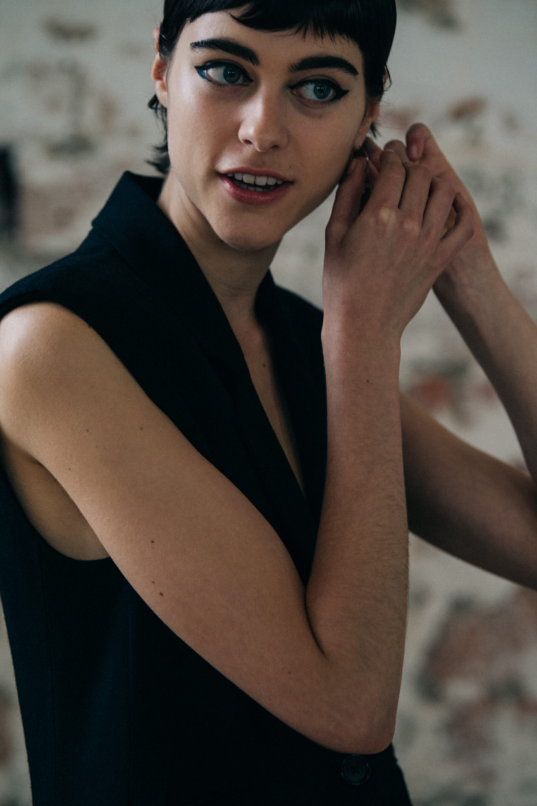 Ilona Desmet backstage at Ann Demeulemeester