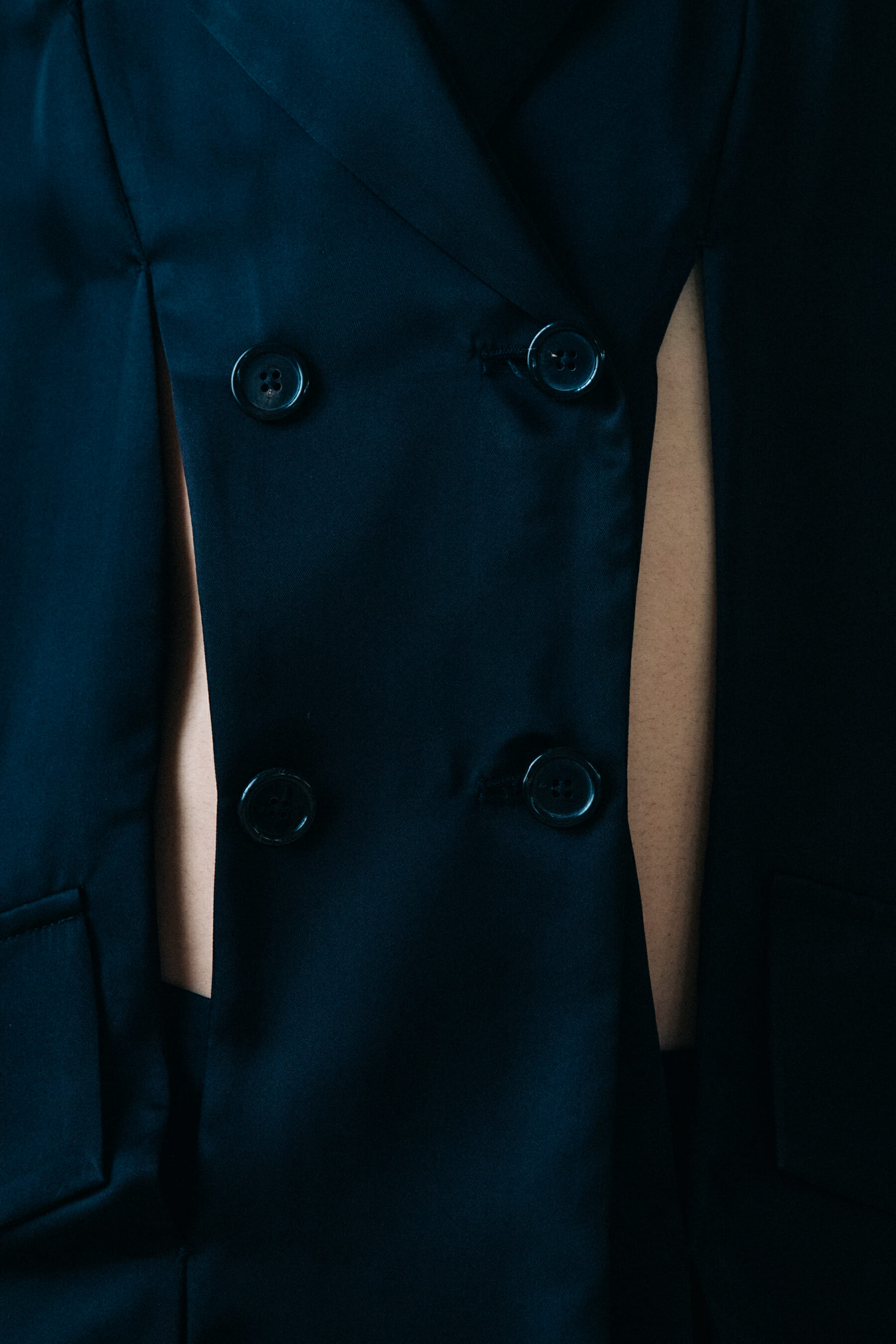 Models wearing black at Ann Demeulemeester