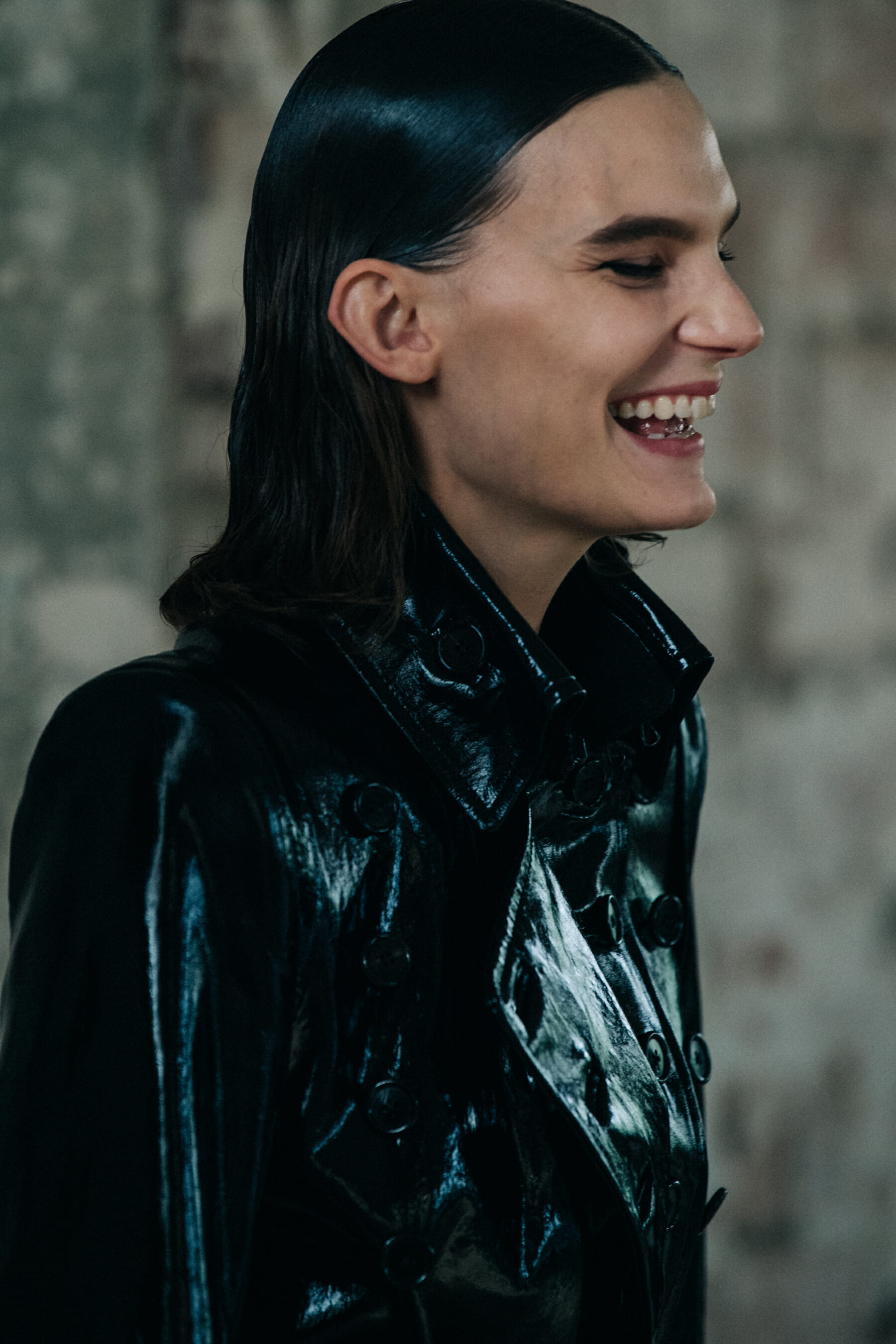Lena Hardt backstage at Ann Demeulemeester