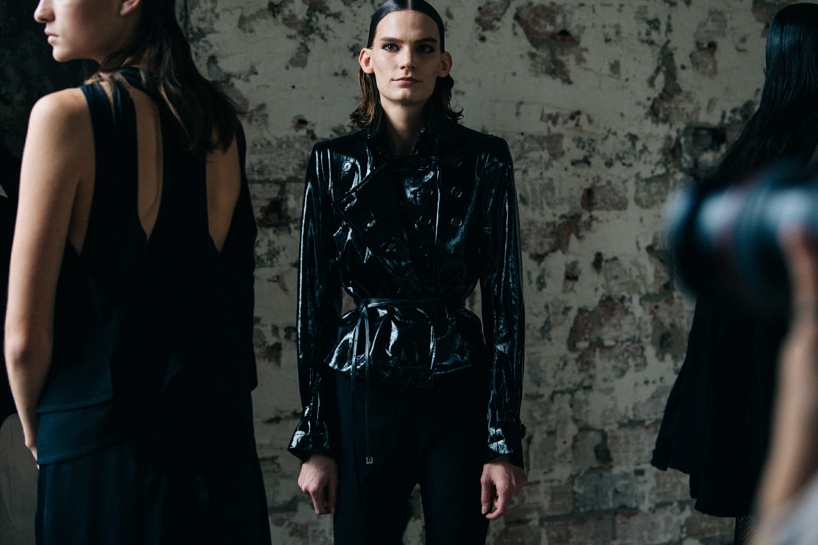 Lena Hardt backstage at Ann Demeulemeester