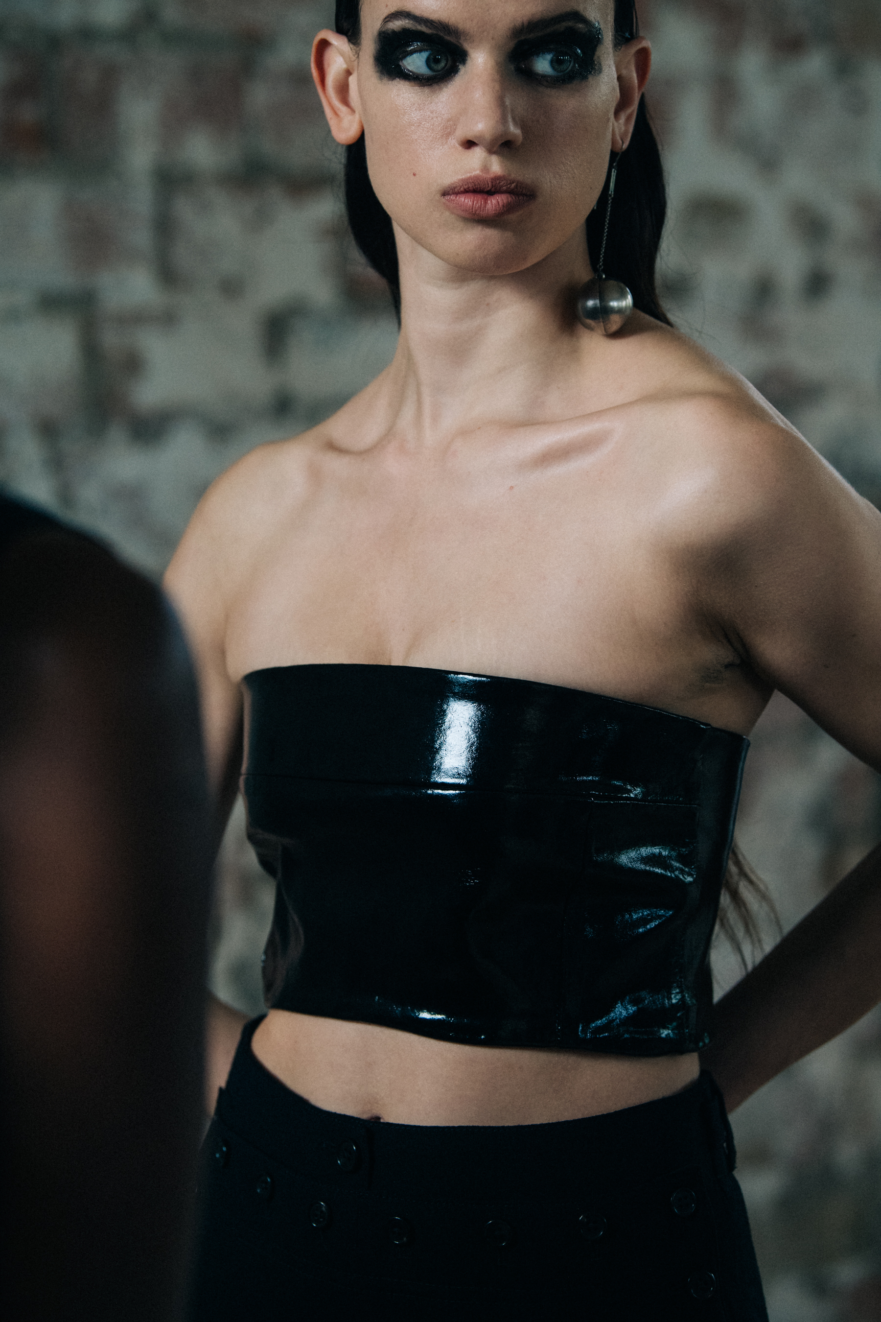 Lily McMenamy backstage at Ann Demeulemeester