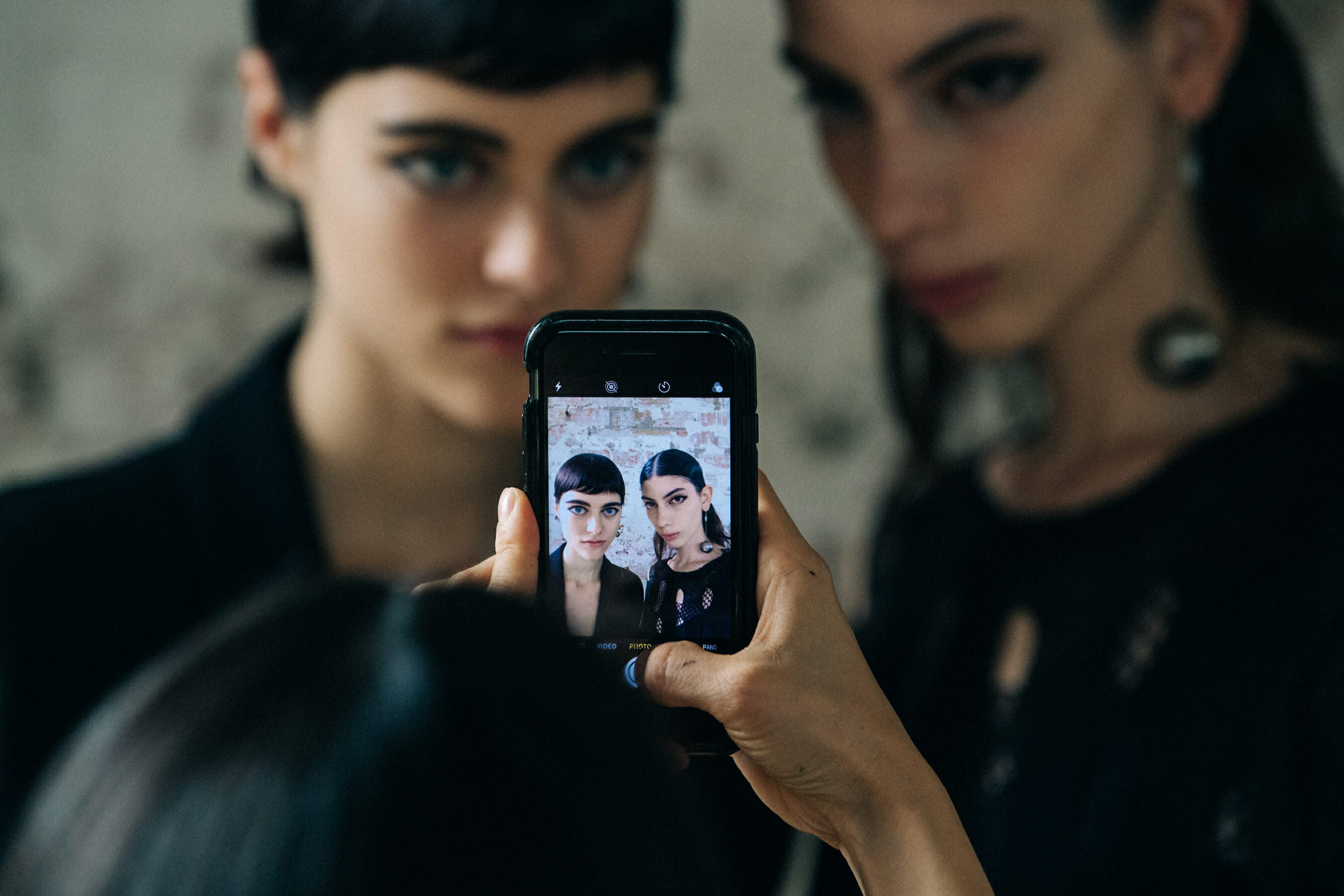 Ilona Desmet backstage at Ann Demeulemeester