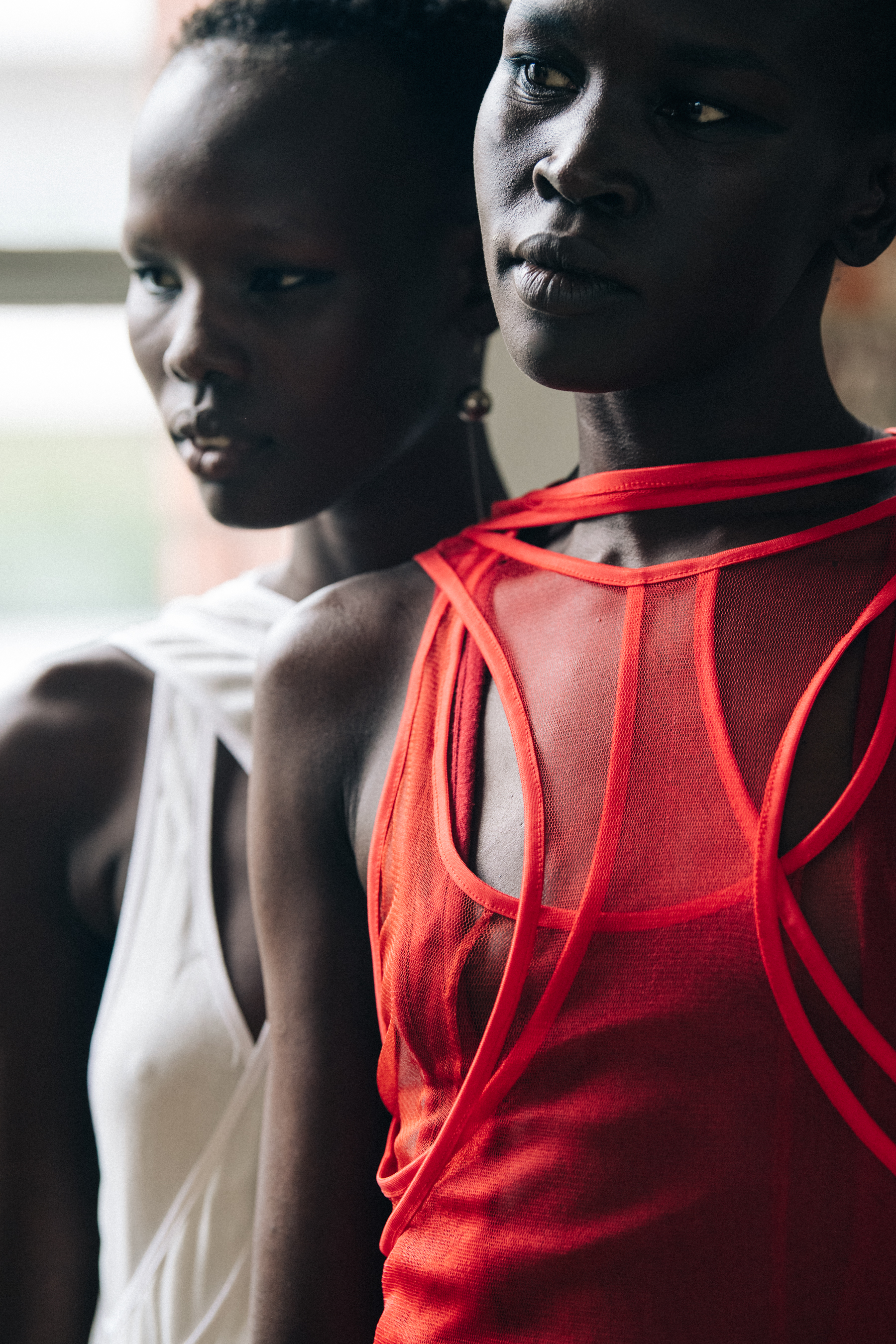 Shanelle Nyasiase backstage at Ann Demeulemeester