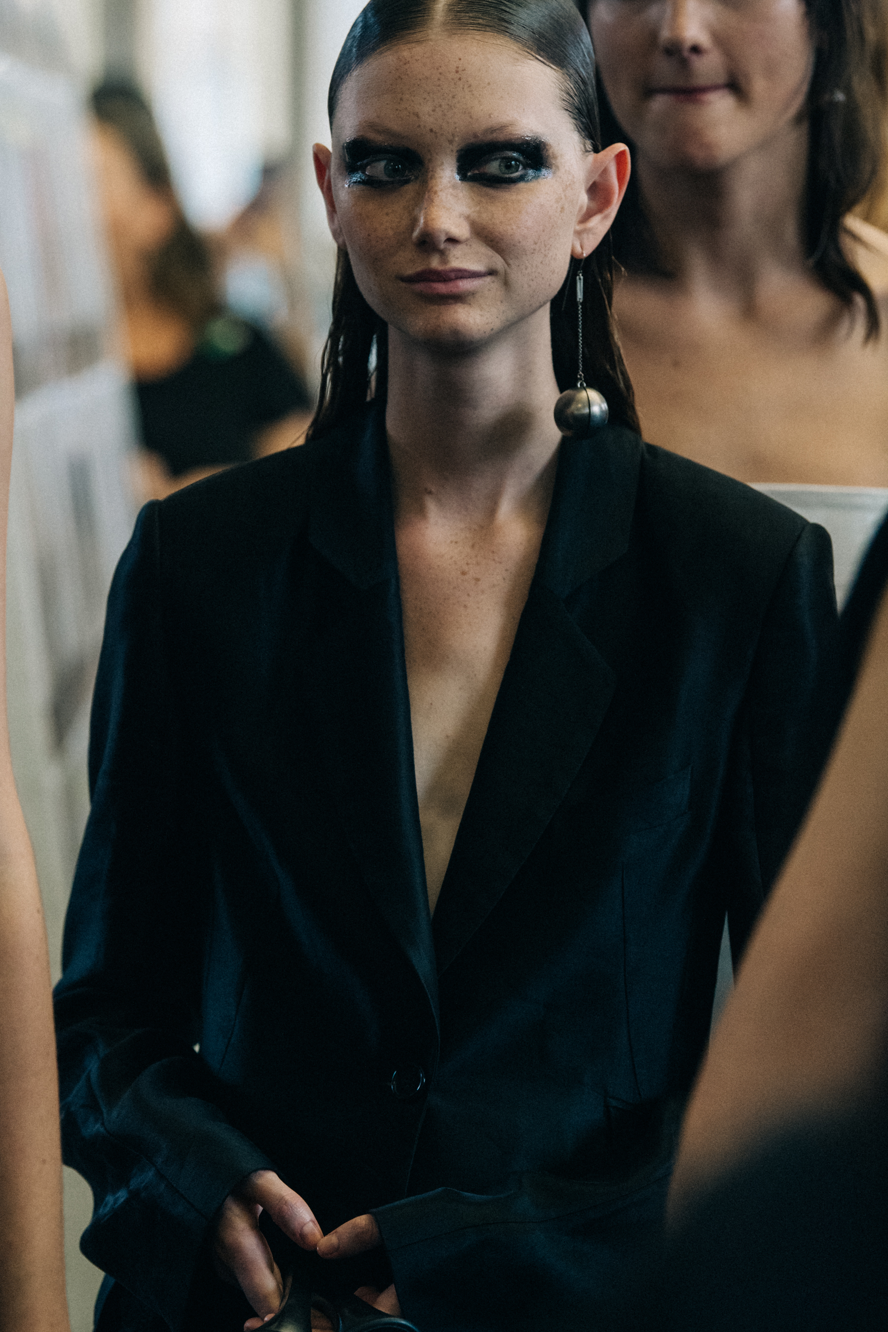Sara Grace Wallerstedt backstage at Ann Demeulemeester