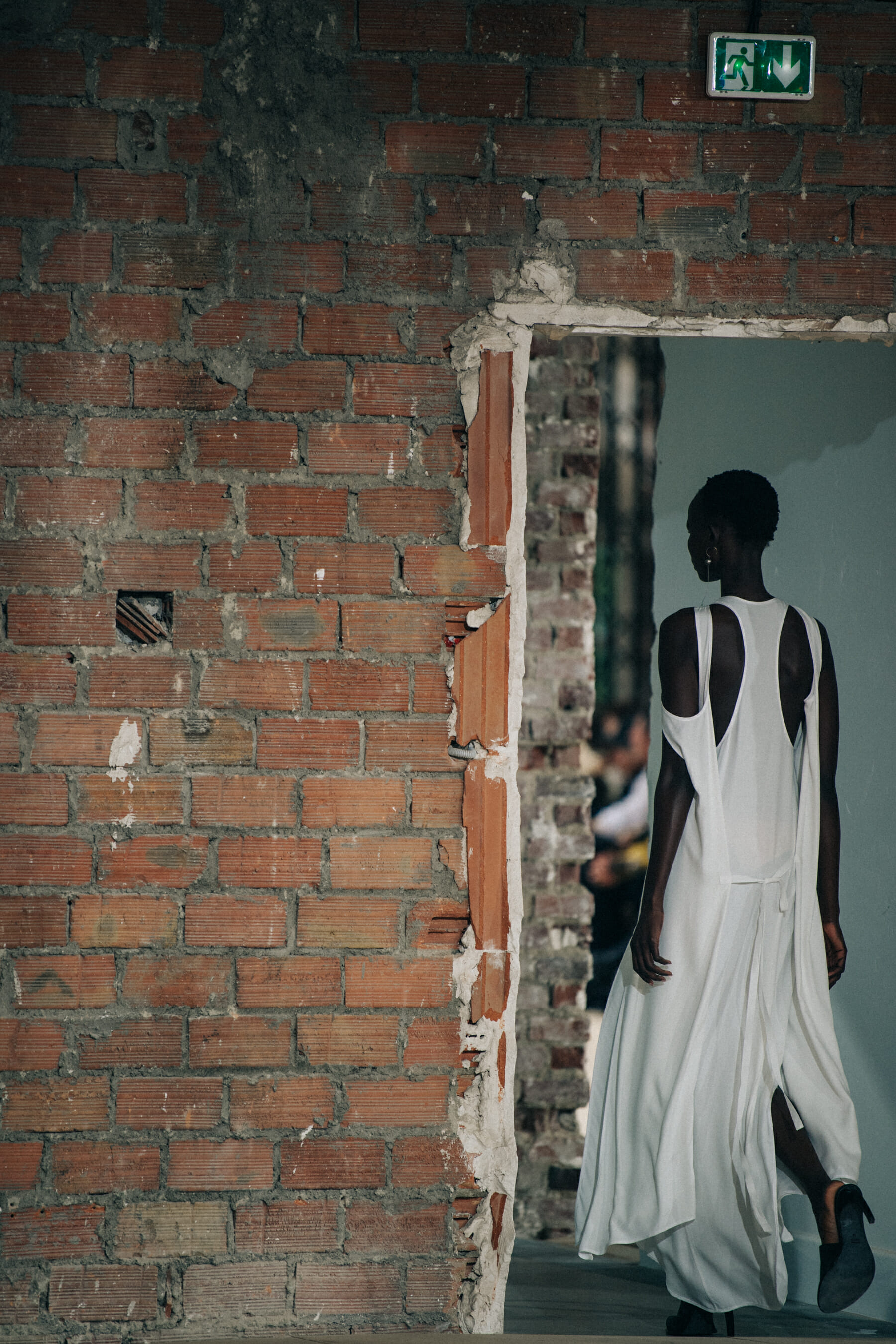 Shanelle Nyasiase backstage at Ann Demeulemeester