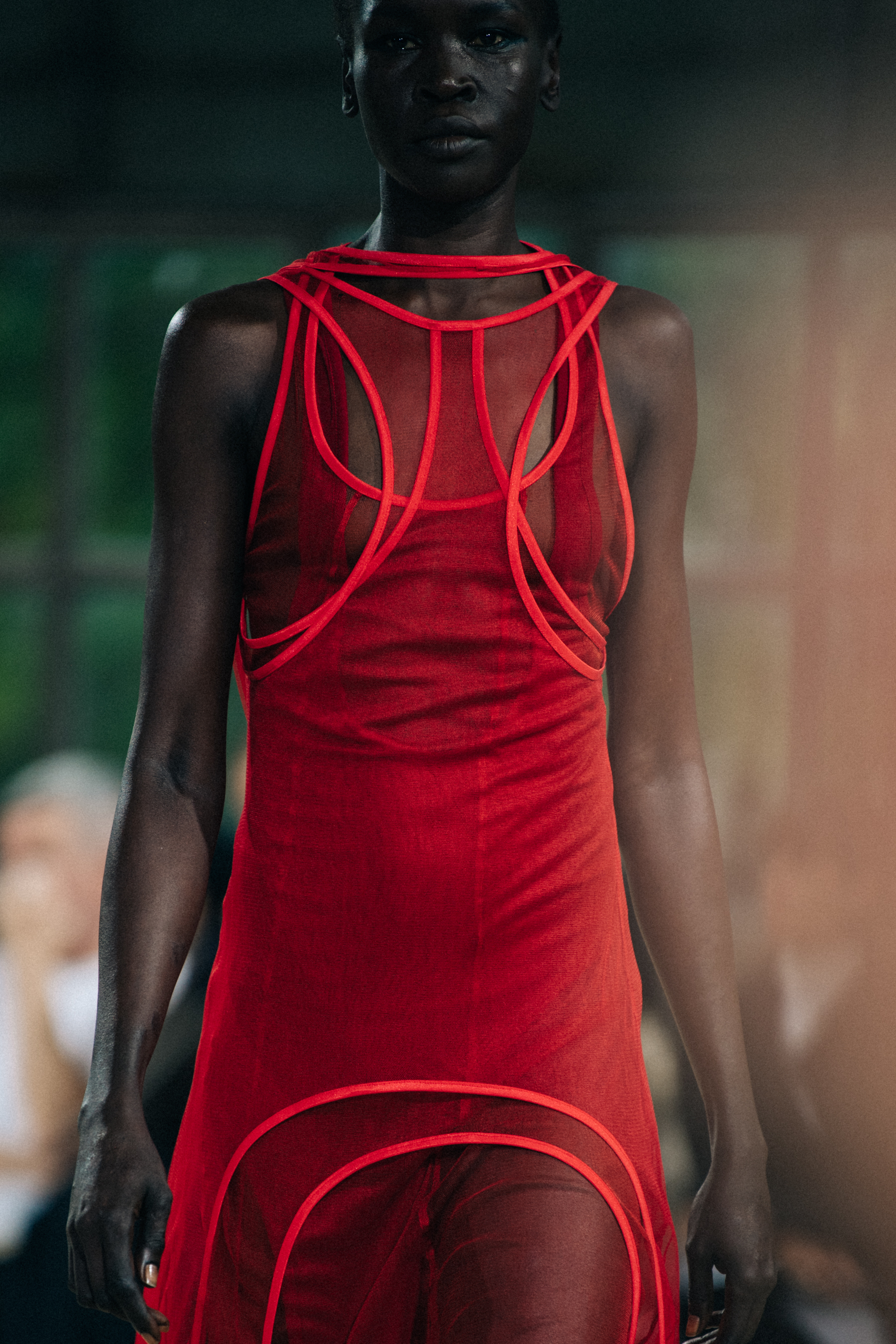 Alek Wek backstage at Ann Demeulemeester