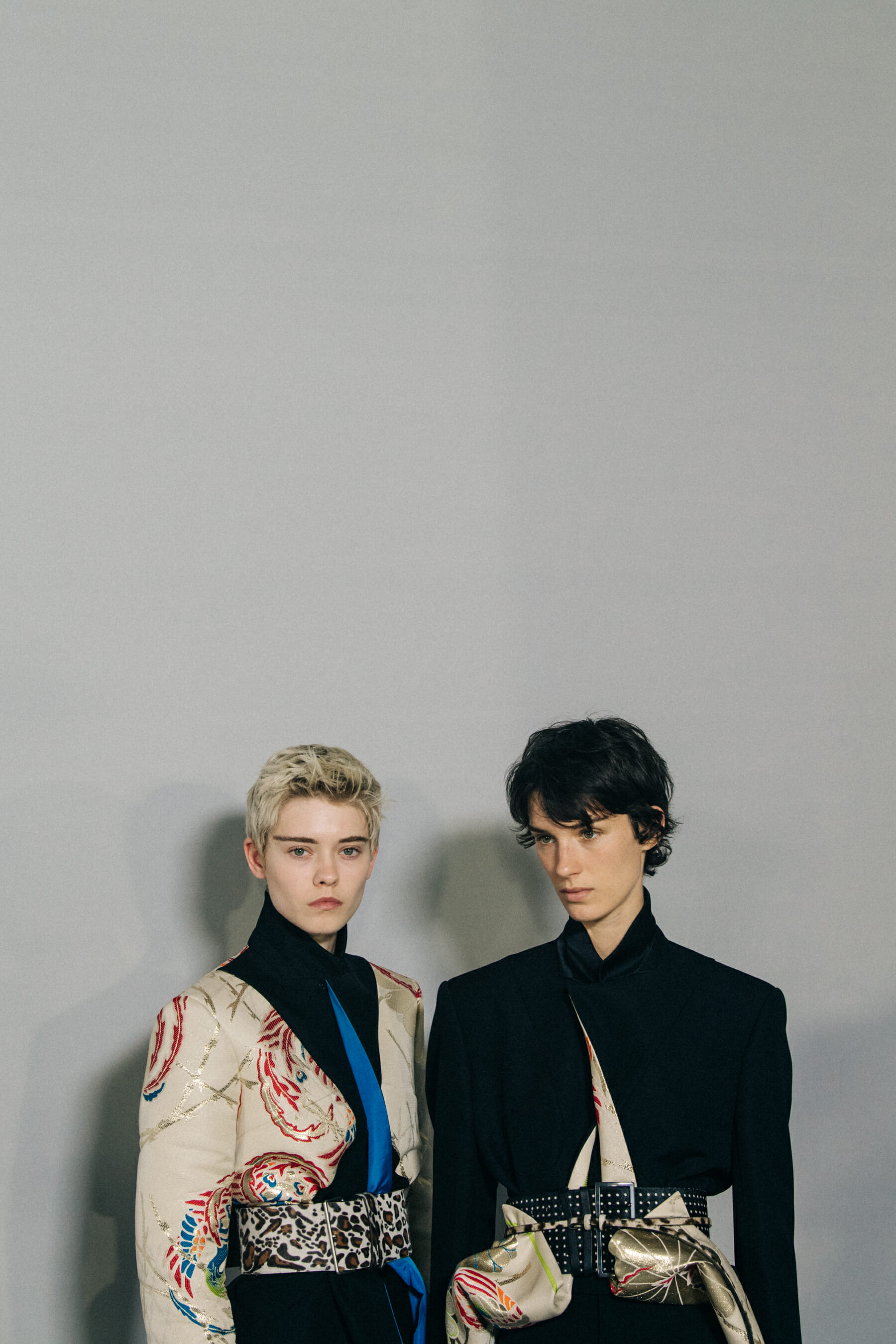 Model wearing black jacket at Haider Ackermann