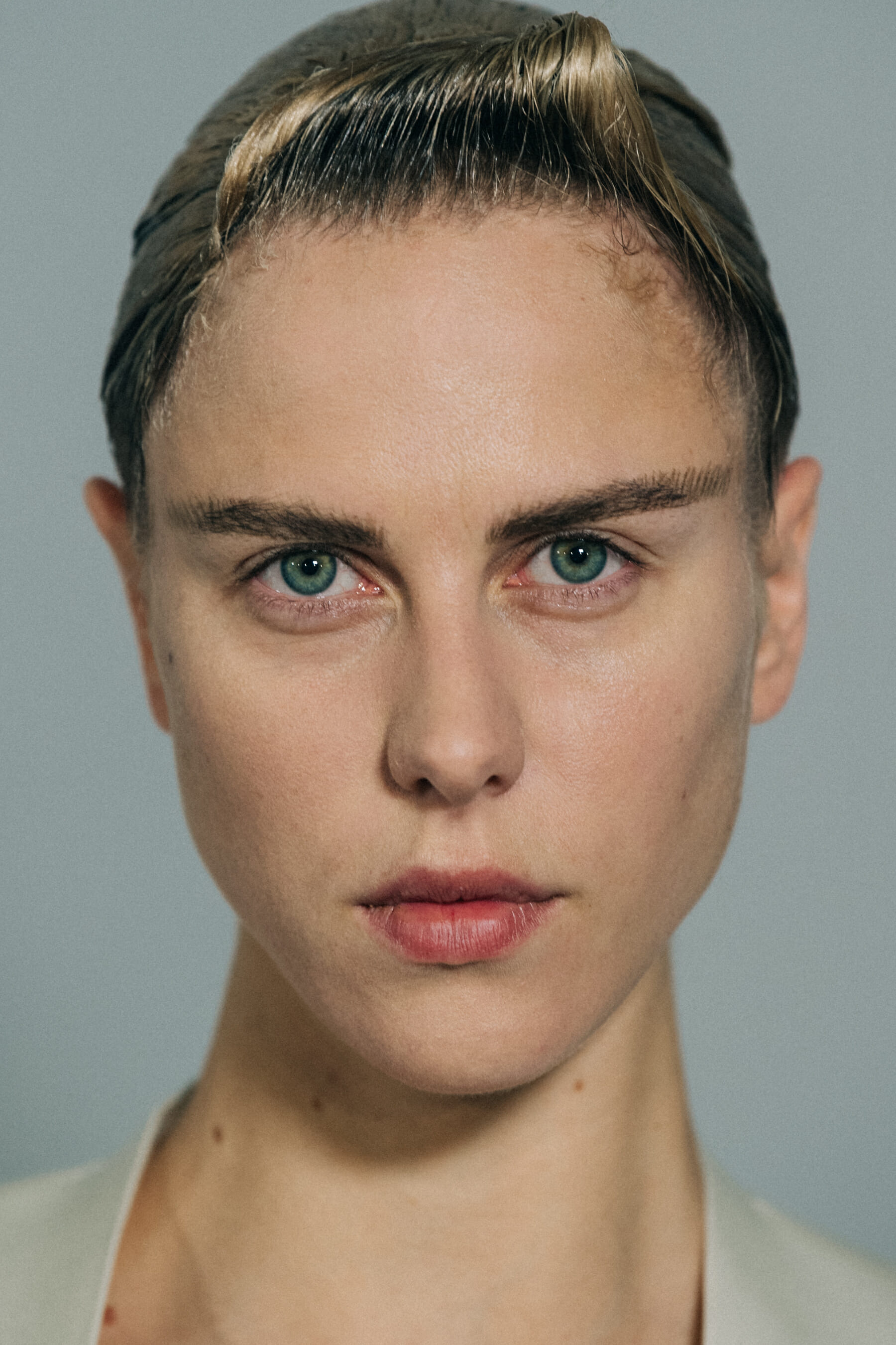 Model with blue eyes
