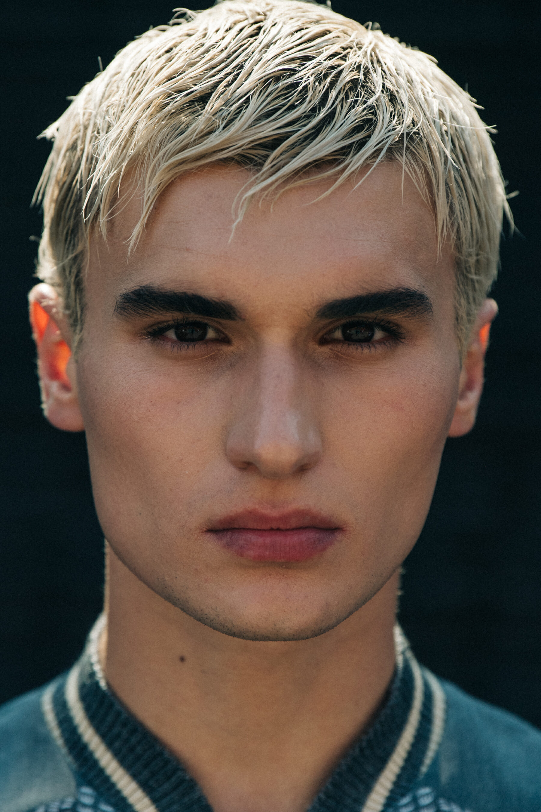 Portrait of model with blonde hair