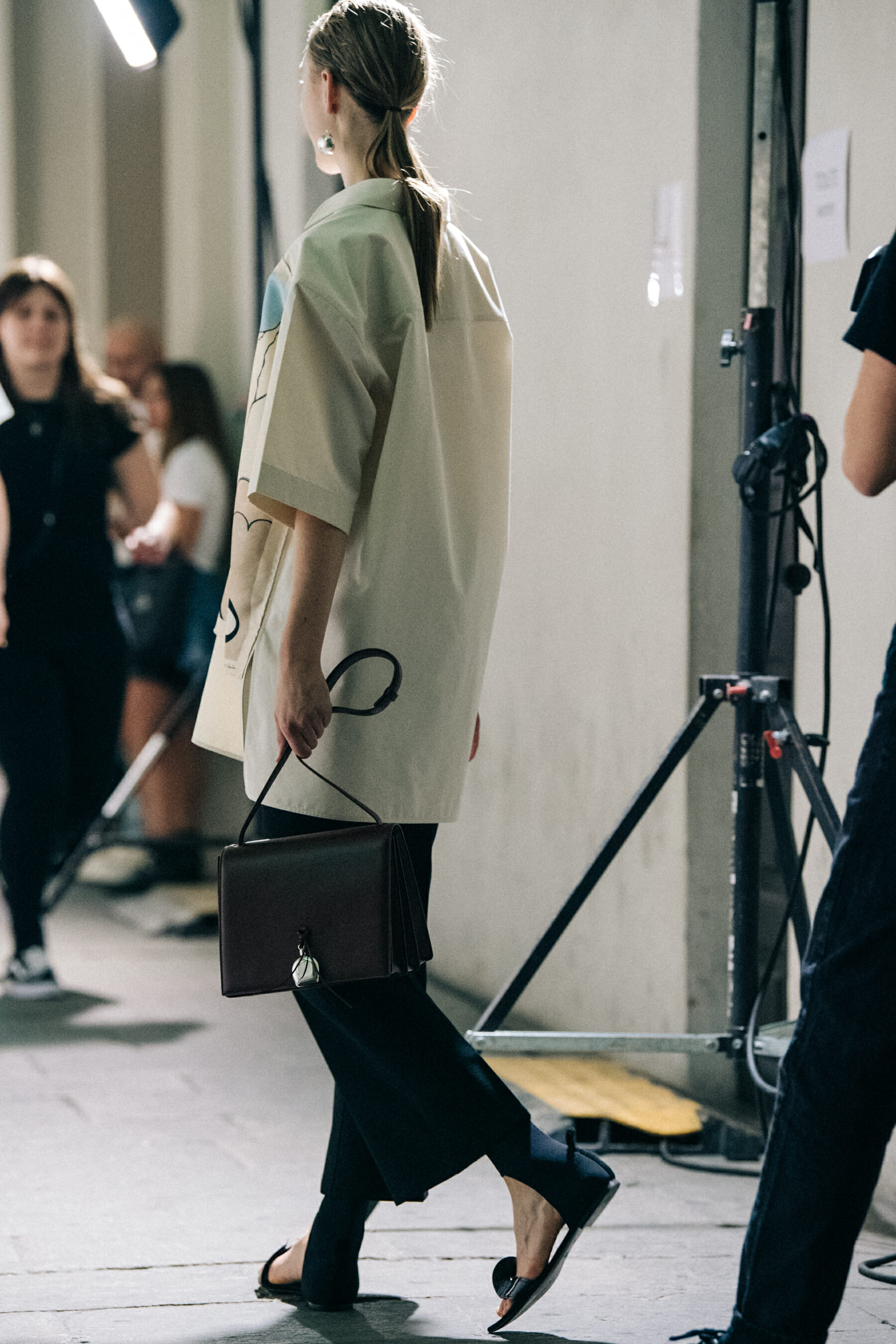 Hedvig Palm backstage at Jil Sander