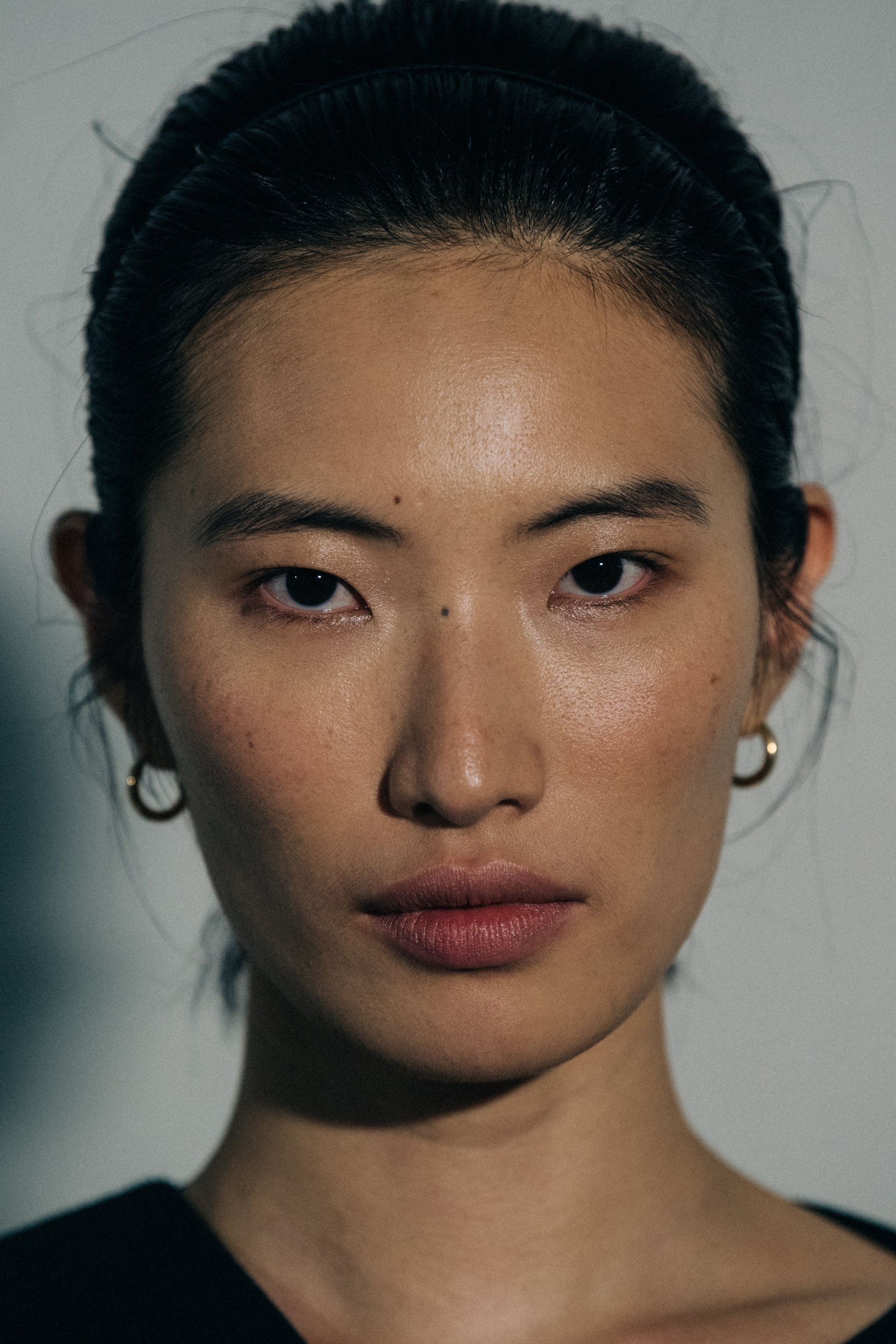 Portrait of model wearing earrings
