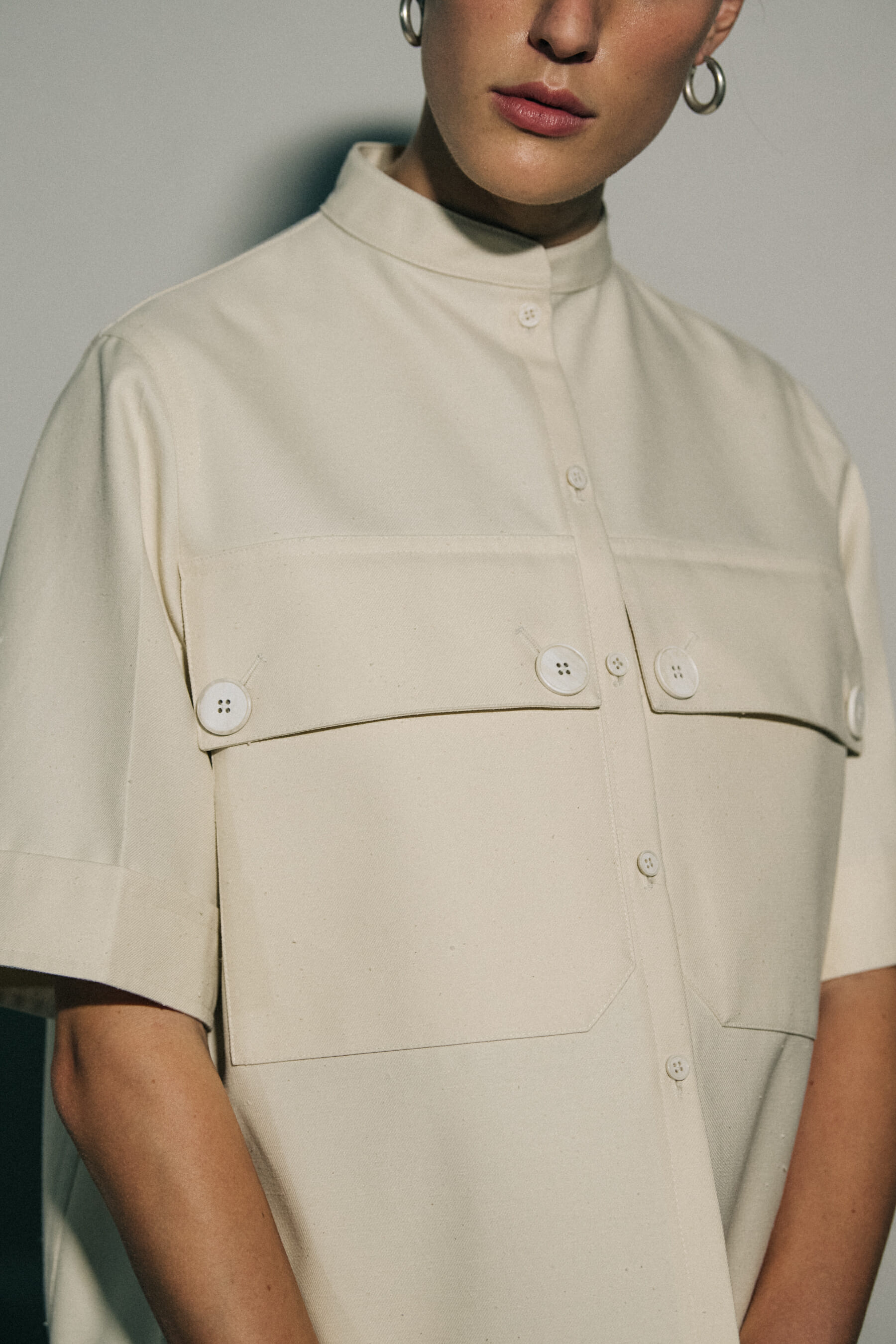 Models wearing white Jil Sander outfits