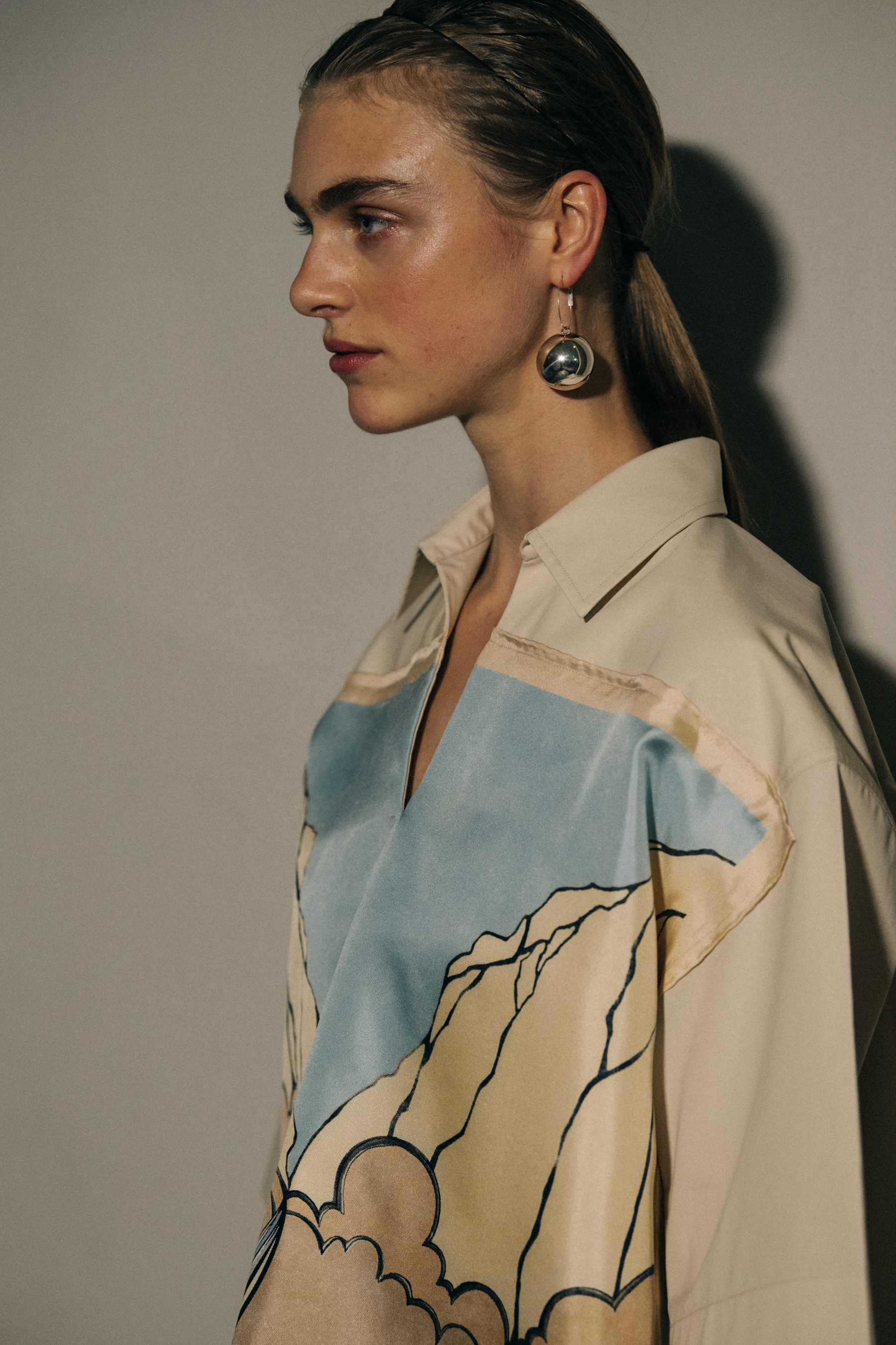 Hedvig Palm backstage at Jil Sander