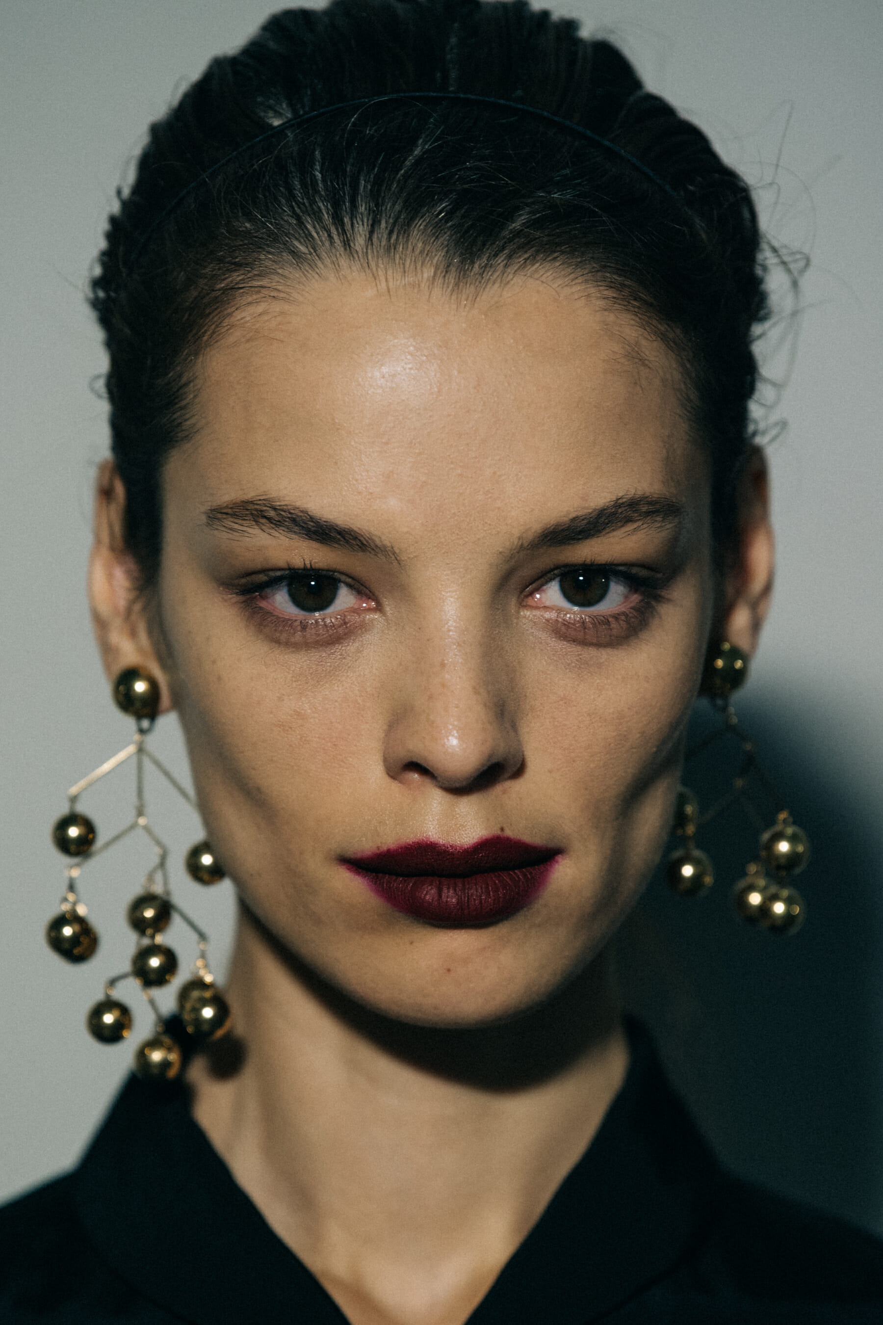 Portrait of model wearing earrings