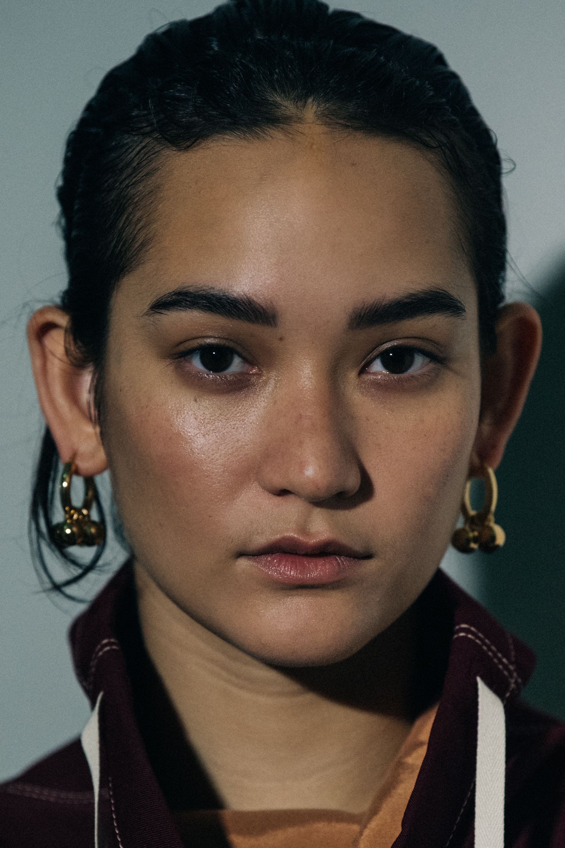 Mona Matsuoka backstage at Jil Sander
