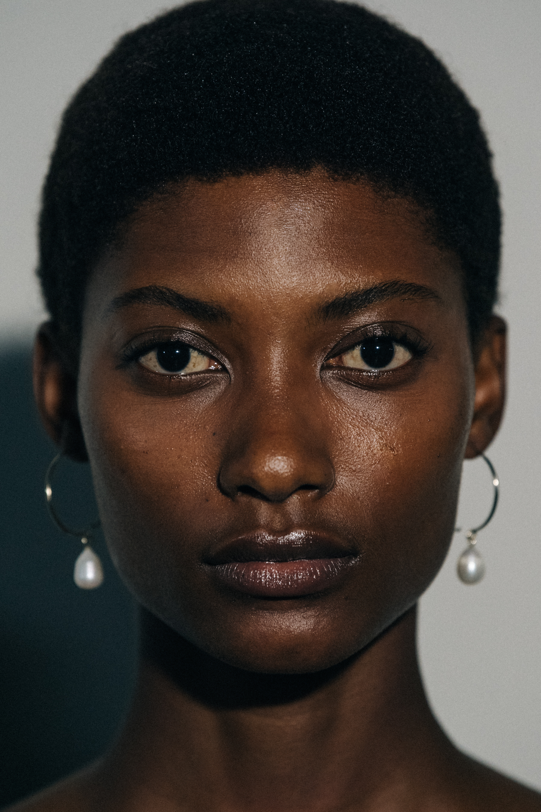 Mame Thiane Camara backstage at Jil Sander