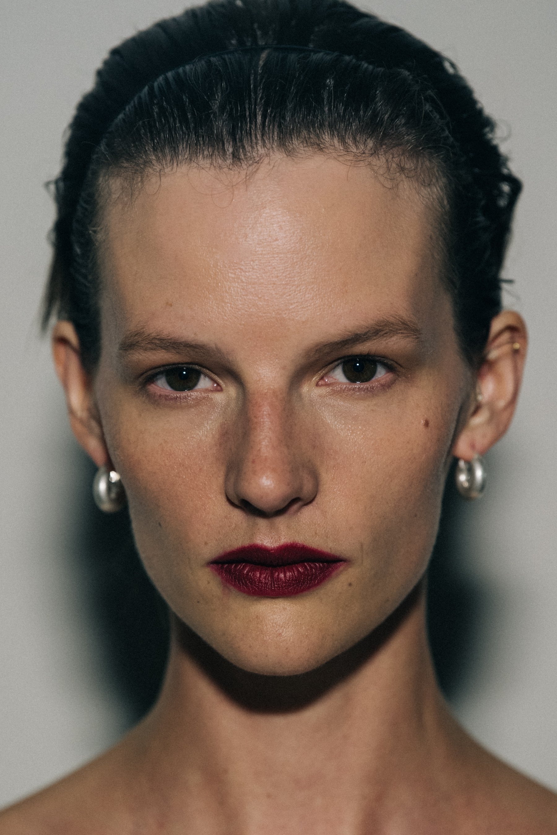 Sara Blomqvist backstage at Jil Sander