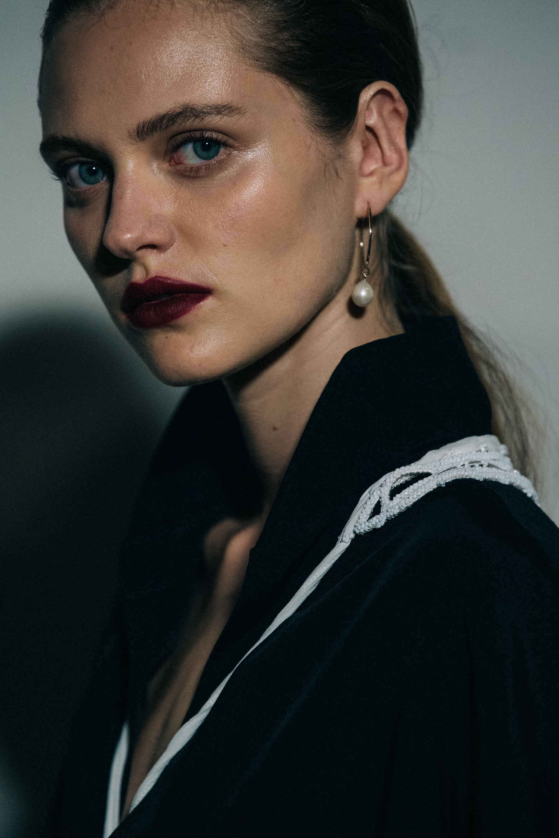 Nataliya Bulycheva backstage at Jil Sander