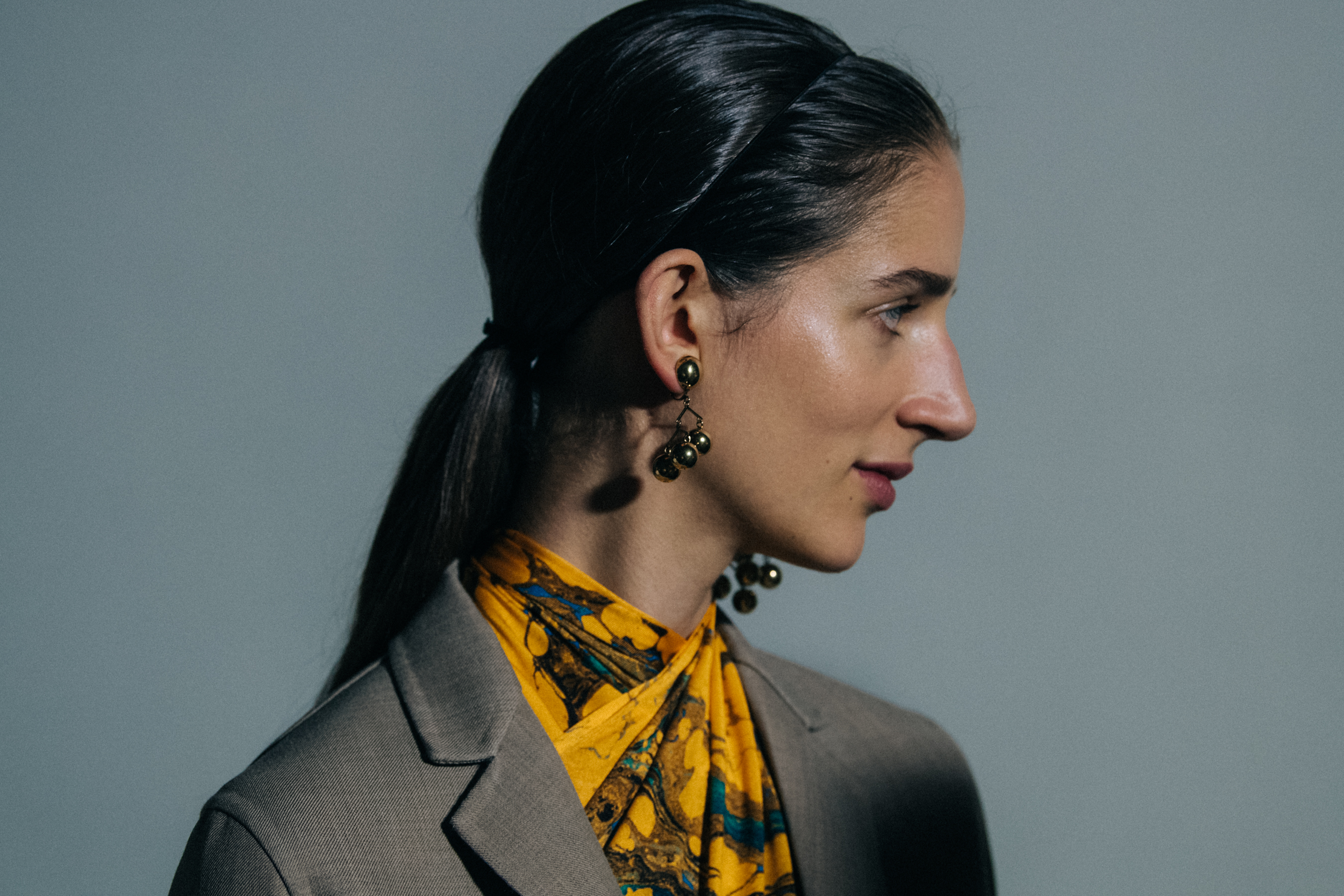 Rachel Marx backstage at Jil Sander