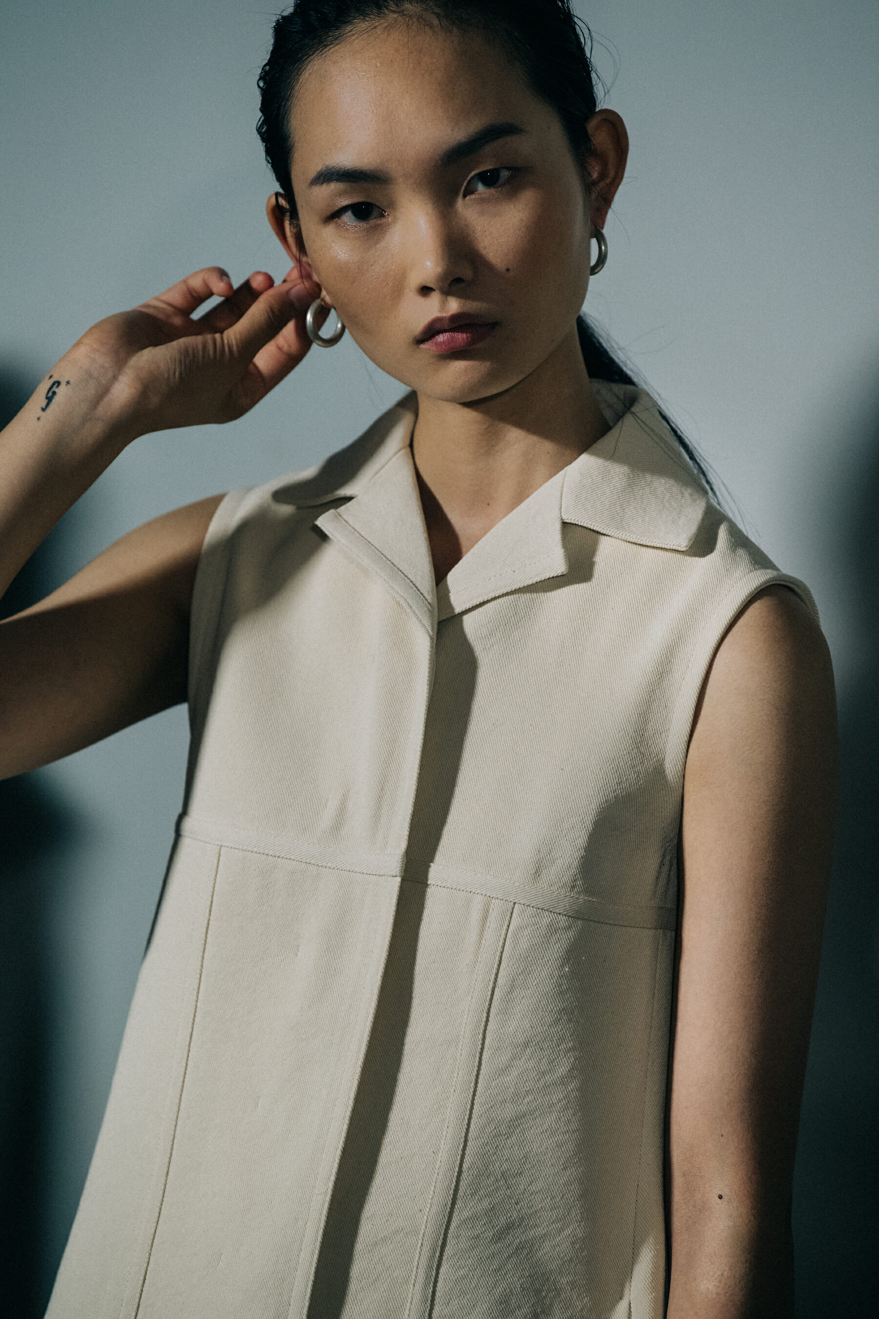 Models wearing white Jil Sander outfits