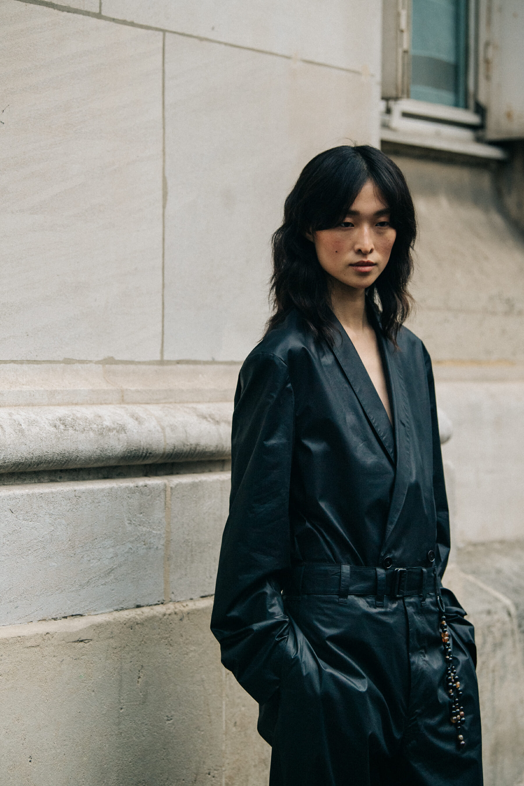 Chu Wong backstage at Lemaire