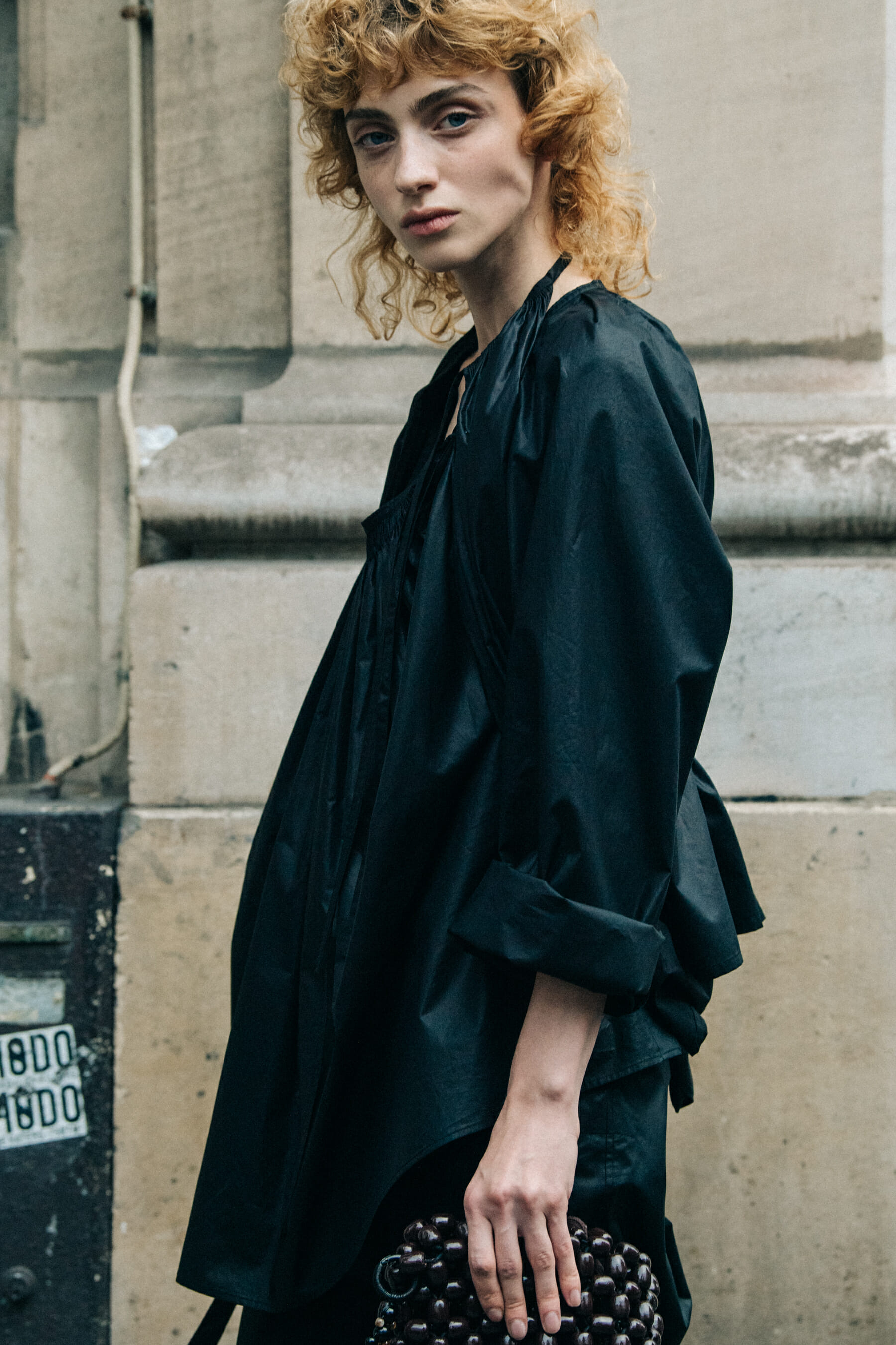 Likuna Lika Rigvava backstage at Lemaire