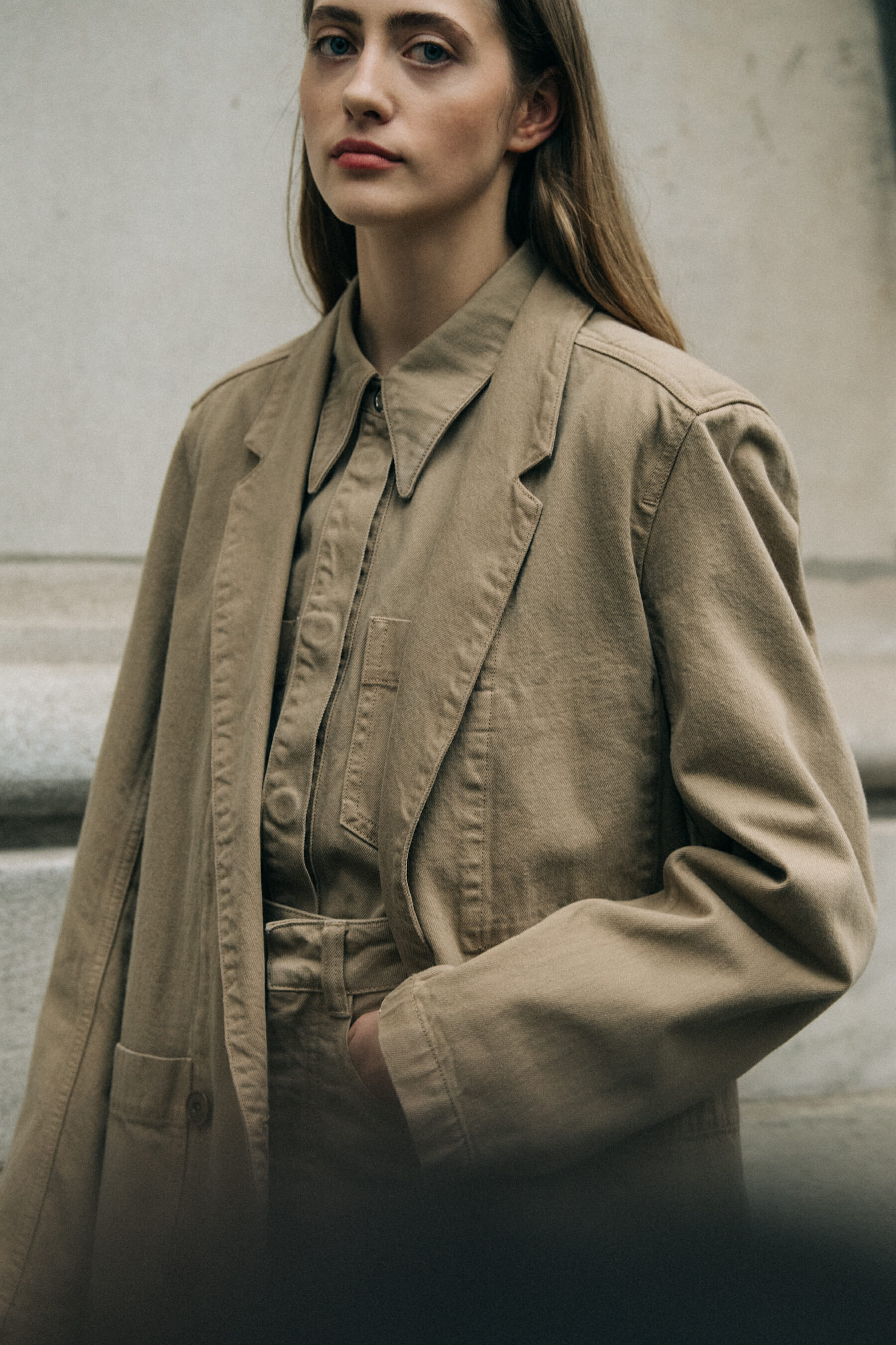 Yulia Lia Pavlova backstage at Lemaire