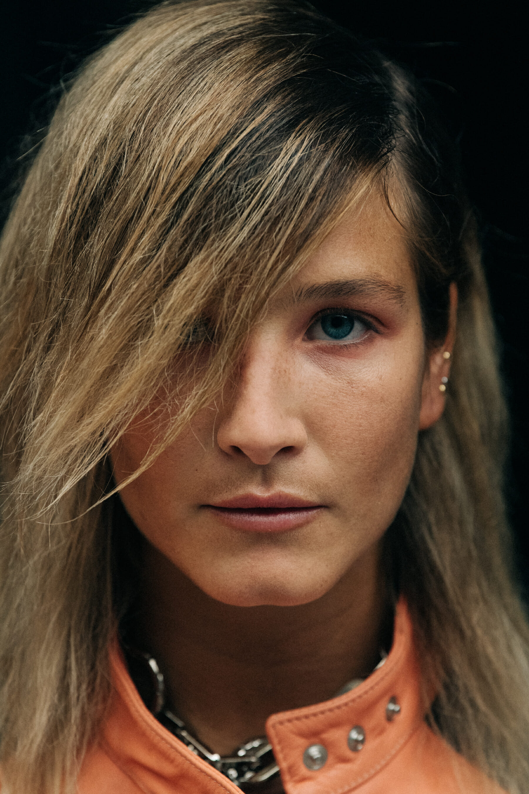 Sofia Moser Leitao backstage at Marques Almeida