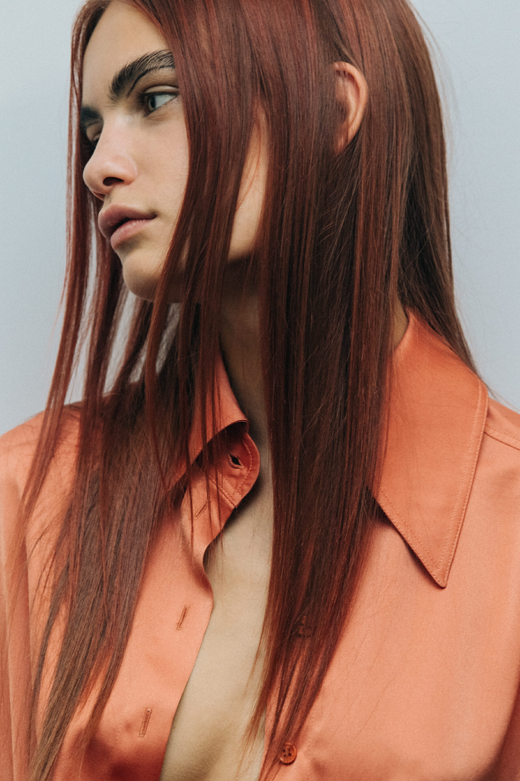 Nina Marker backstage at Mugler