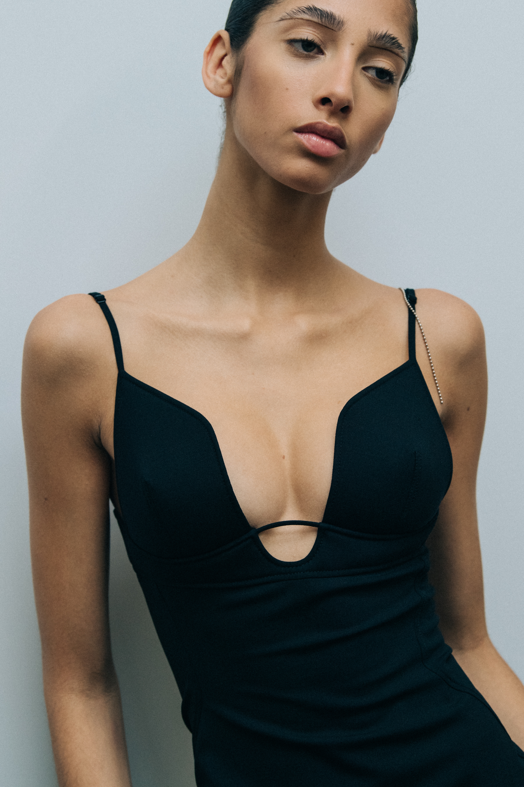 Yasmin Wijnaldum backstage at Mugler