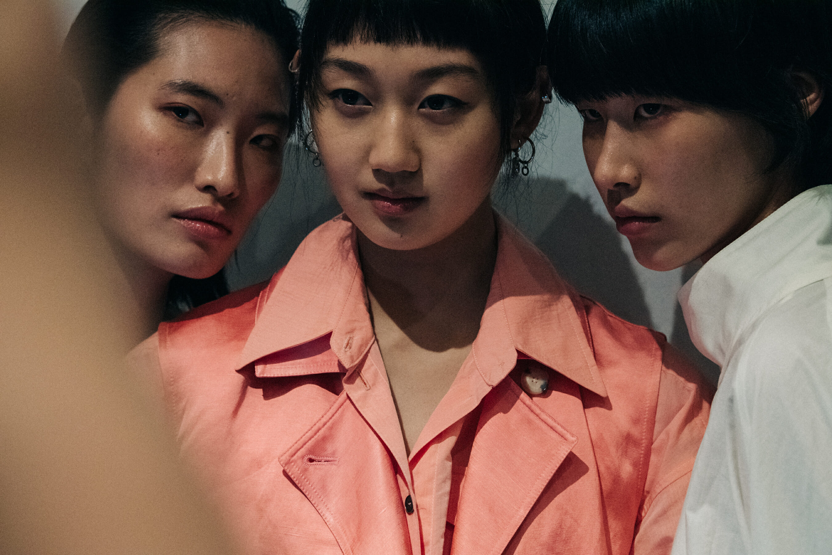 Model wearing pink outfit at Nehera