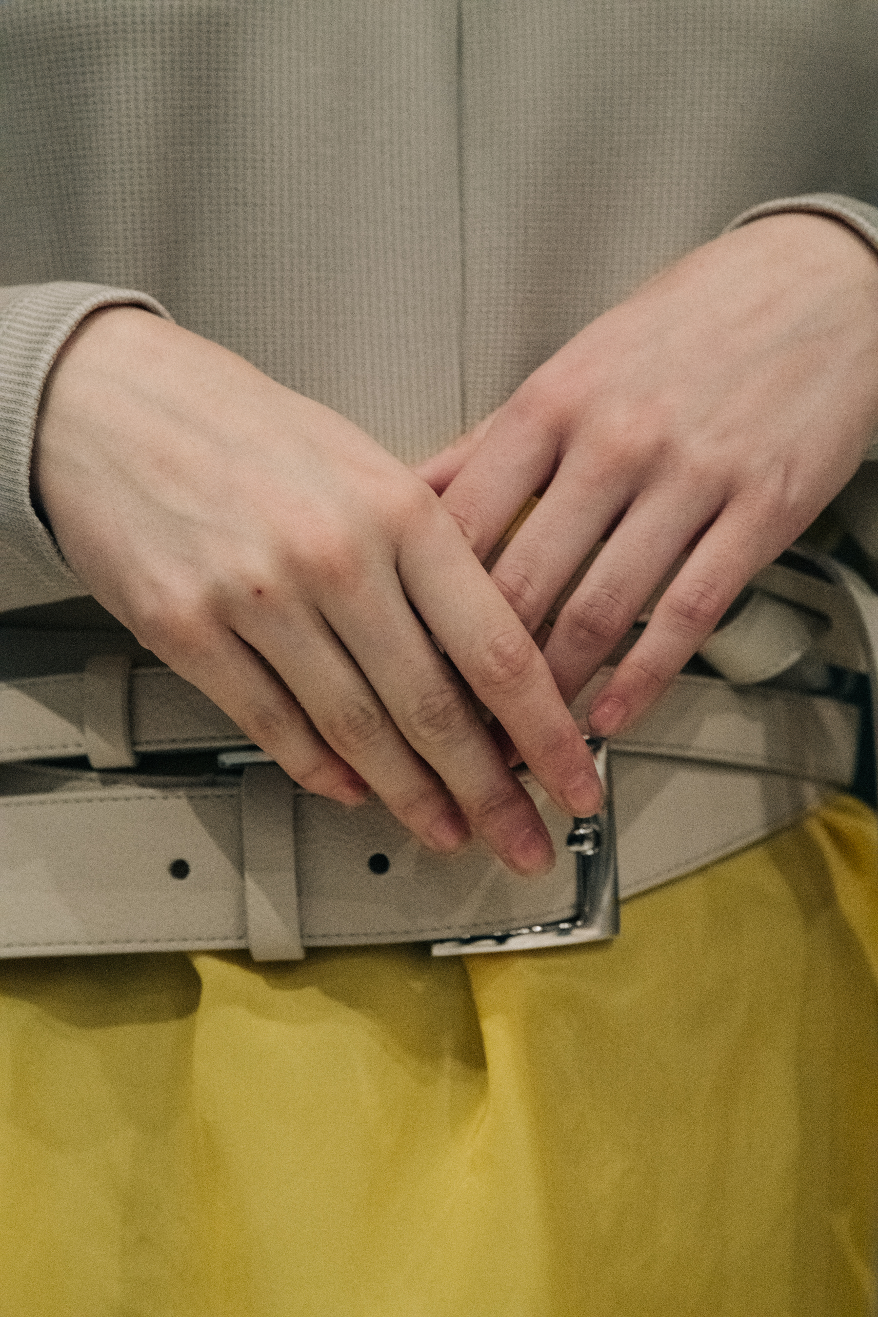Model wearing yellow outfit at Nehera