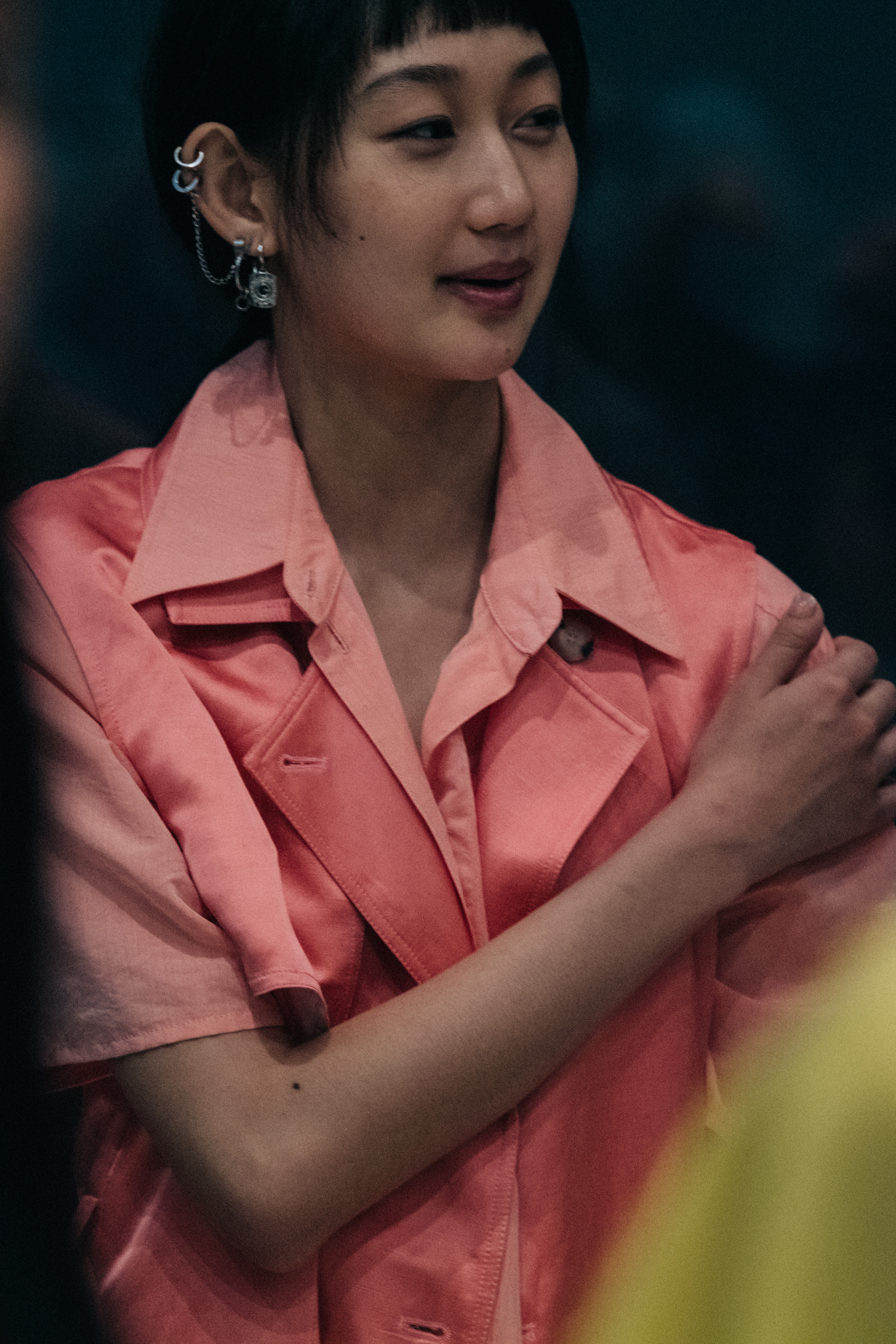 Model wearing pink outfit at Nehera