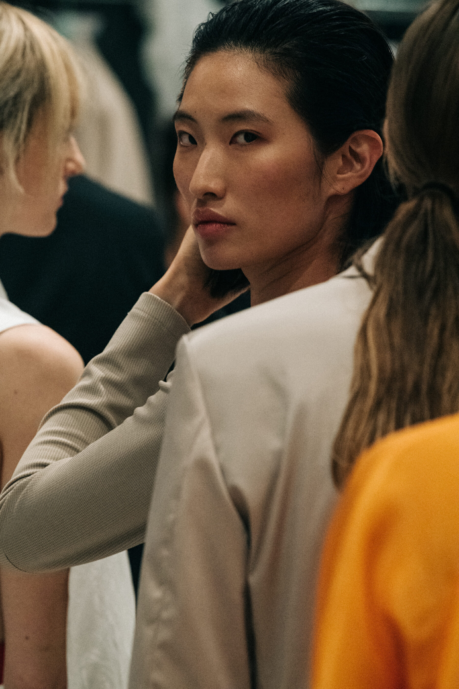 Models wearing white outfit at Nehera