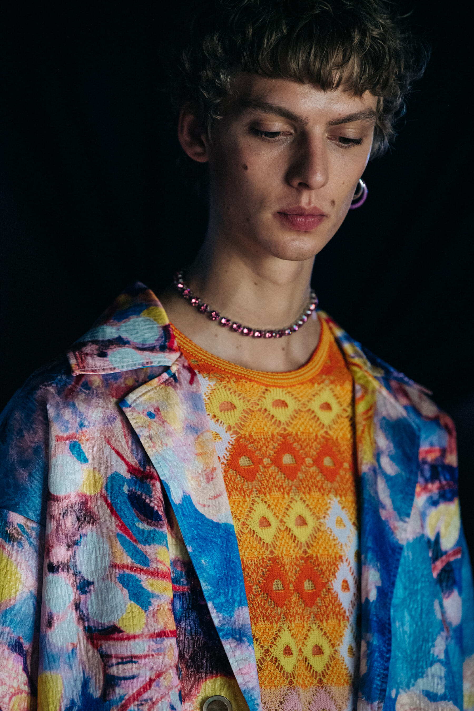 Leon Dame backstage at Peter Pilotto