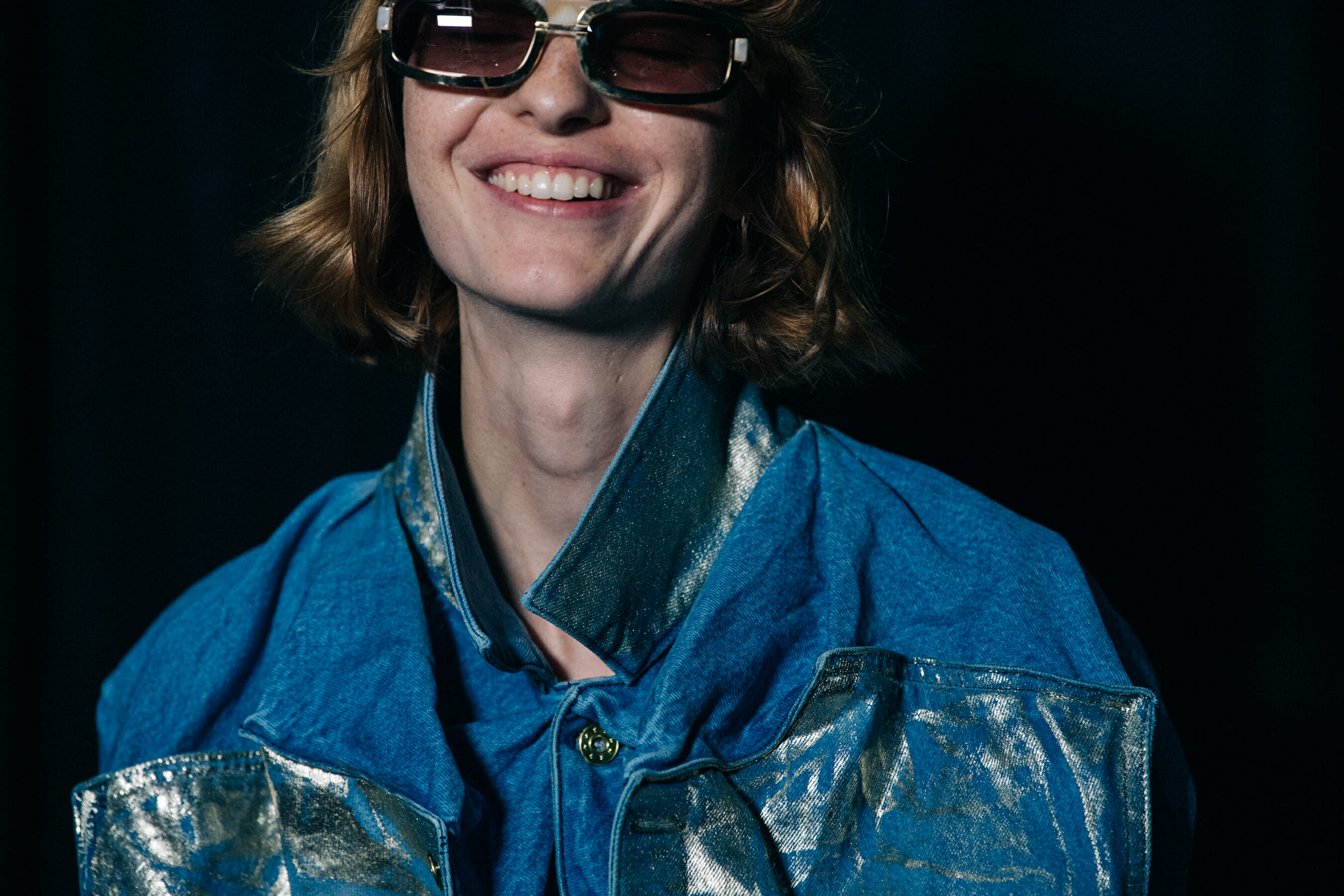 Models wearing blue outfits at Y/Project