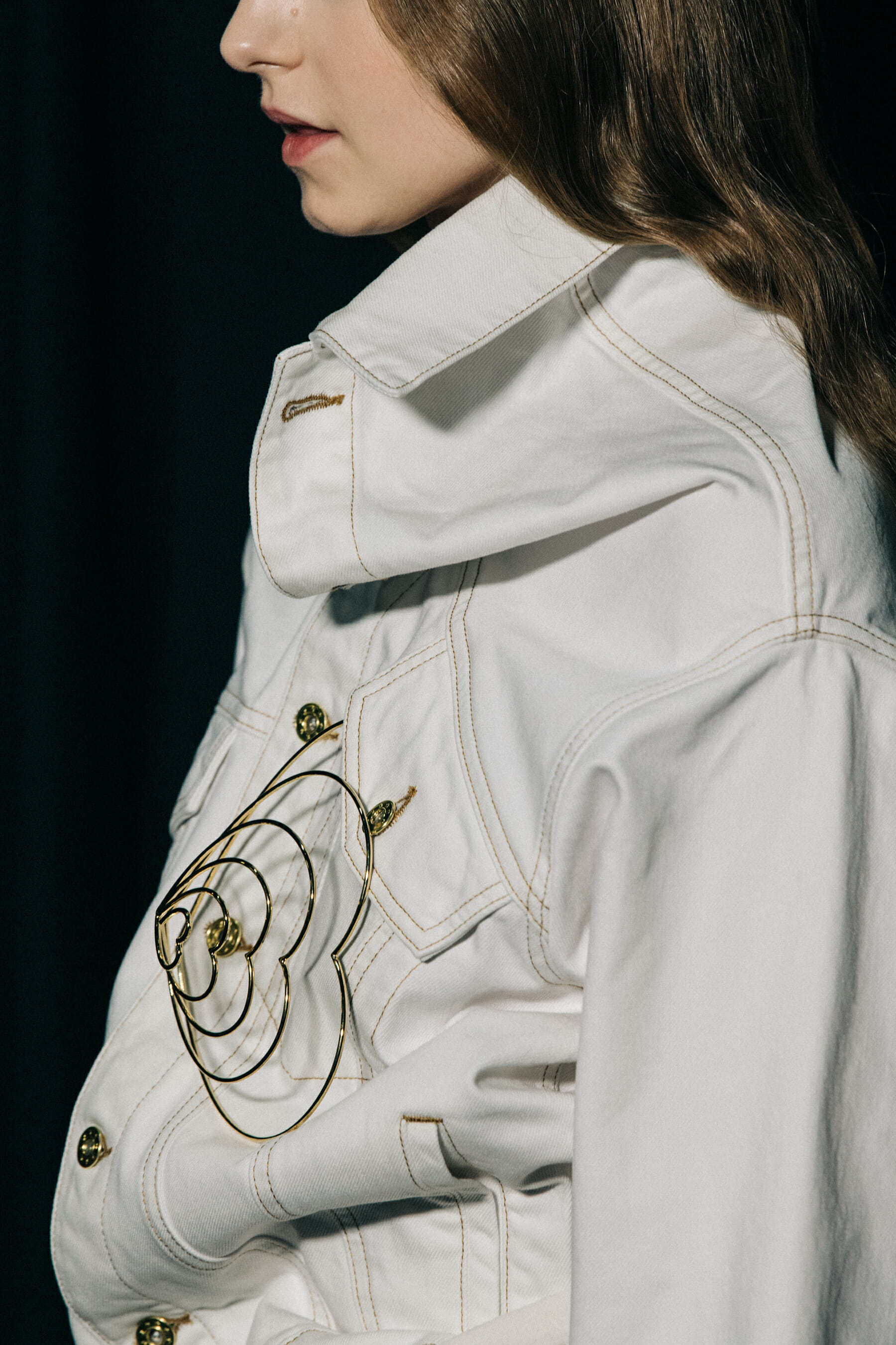 Model wearing white outfit at Y/Project