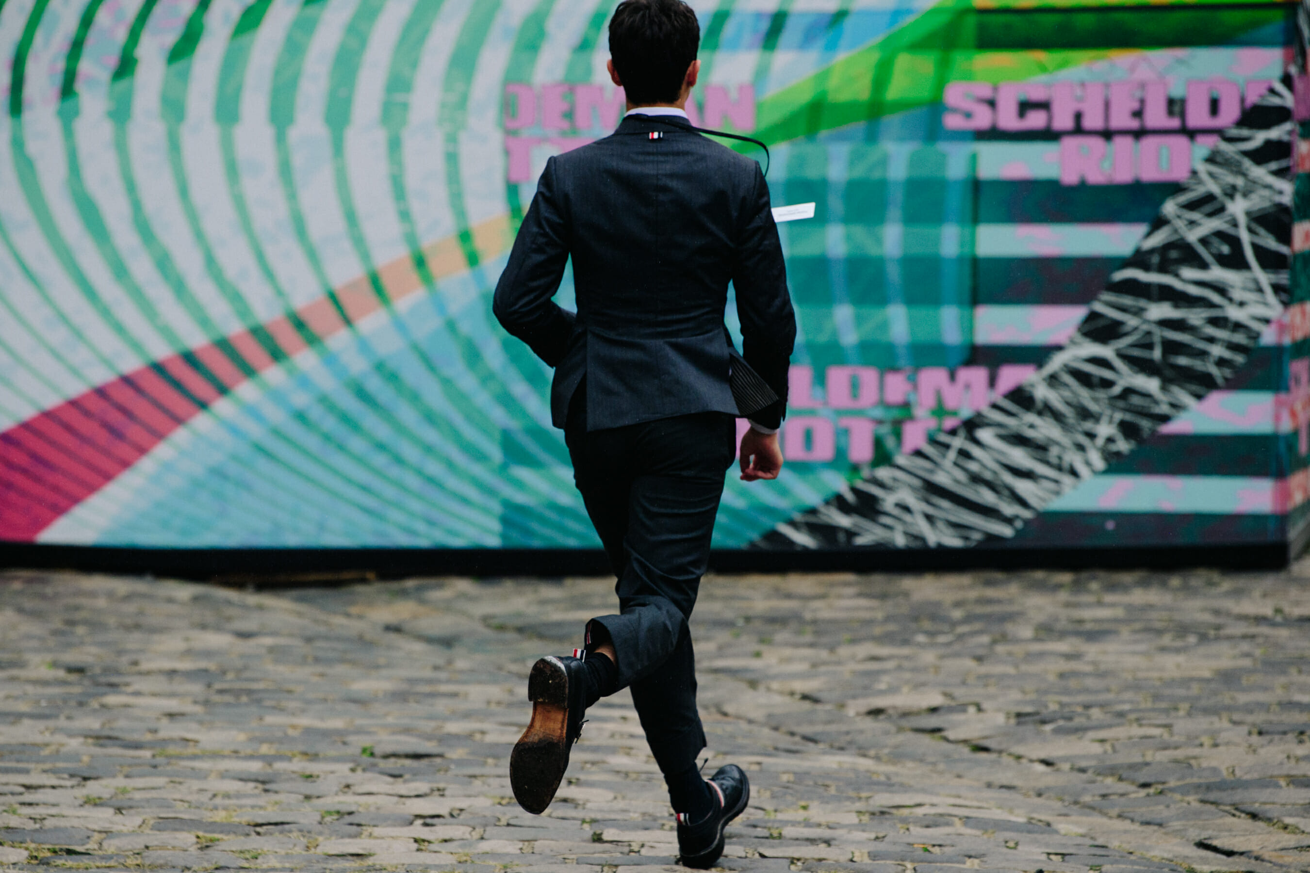 Man wearing Thom Browne