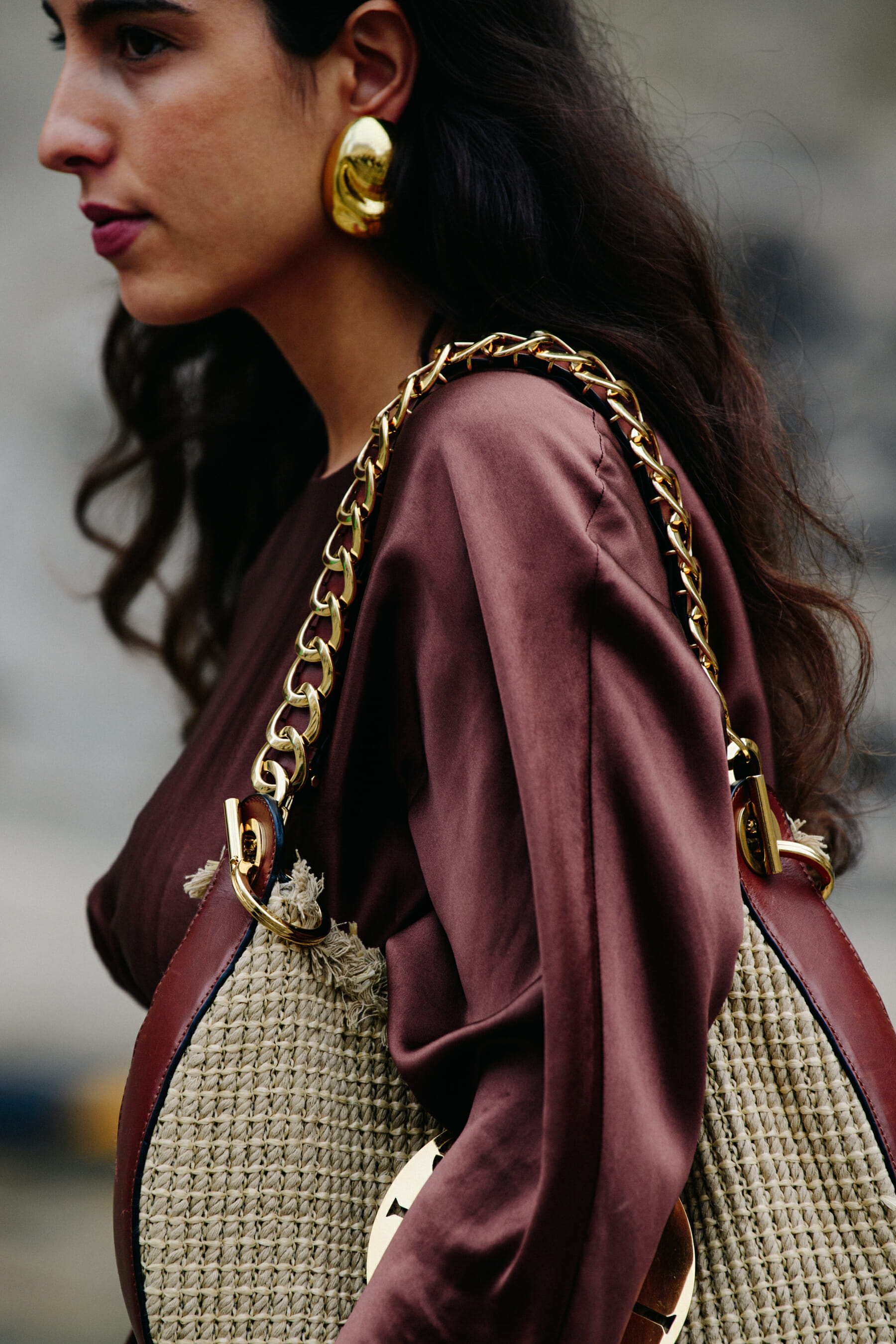 Woman wearing Loewe bag