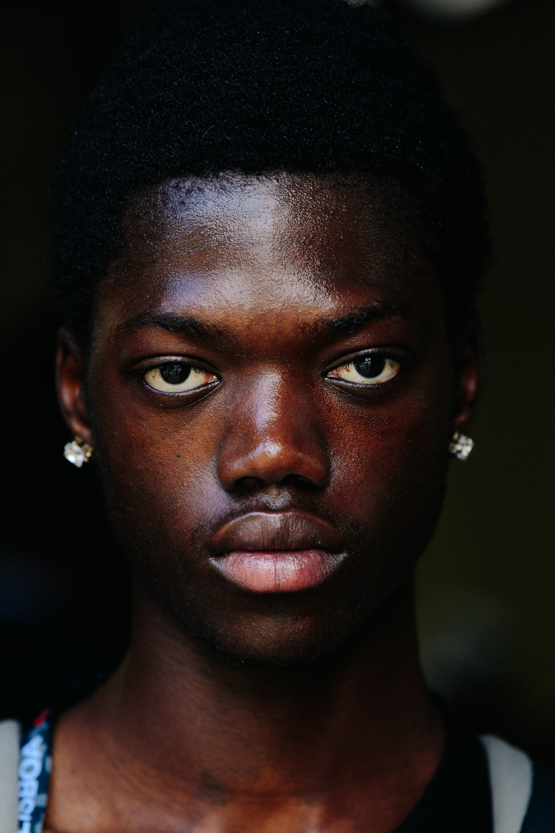 Model with black hair