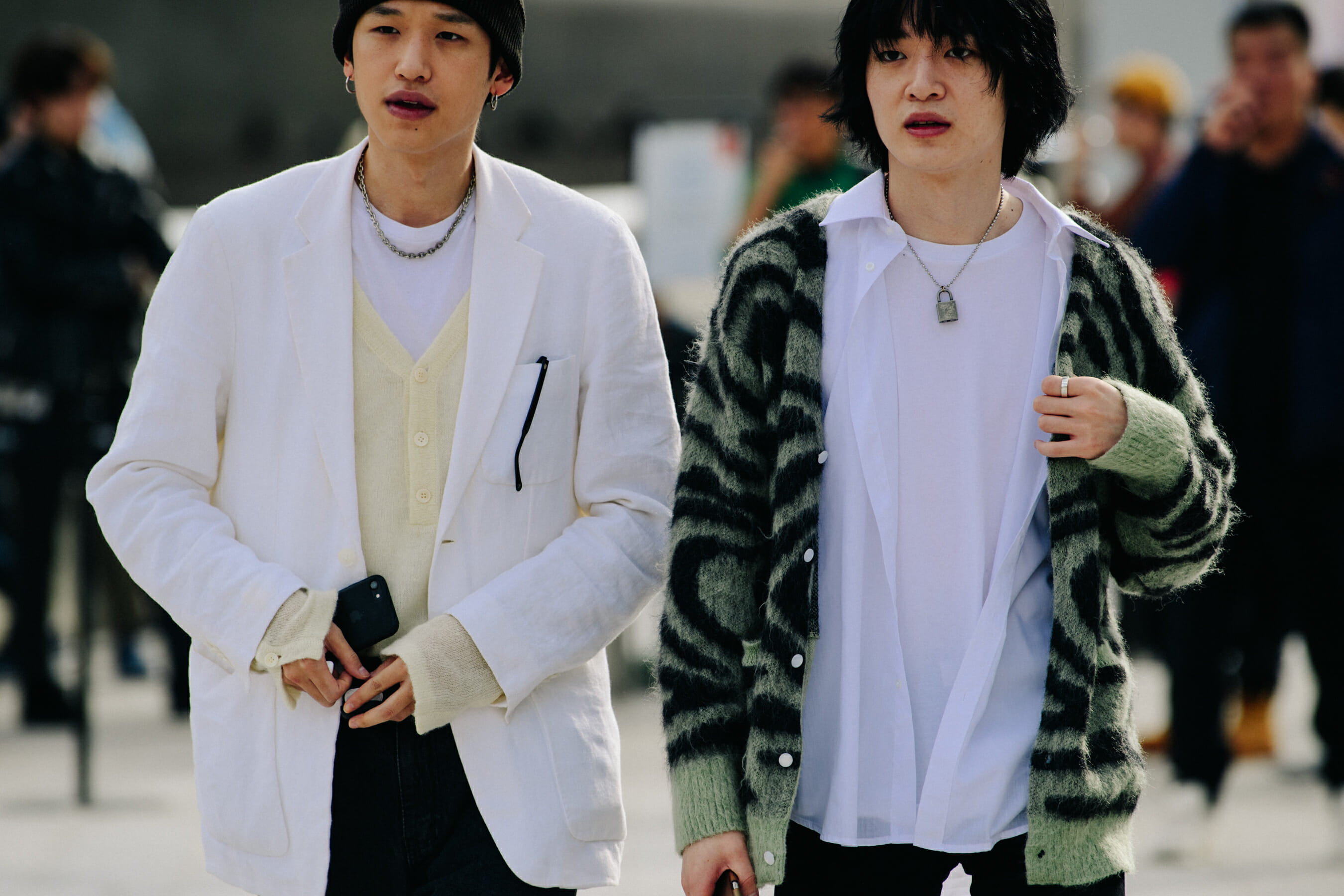 Two men wearing white