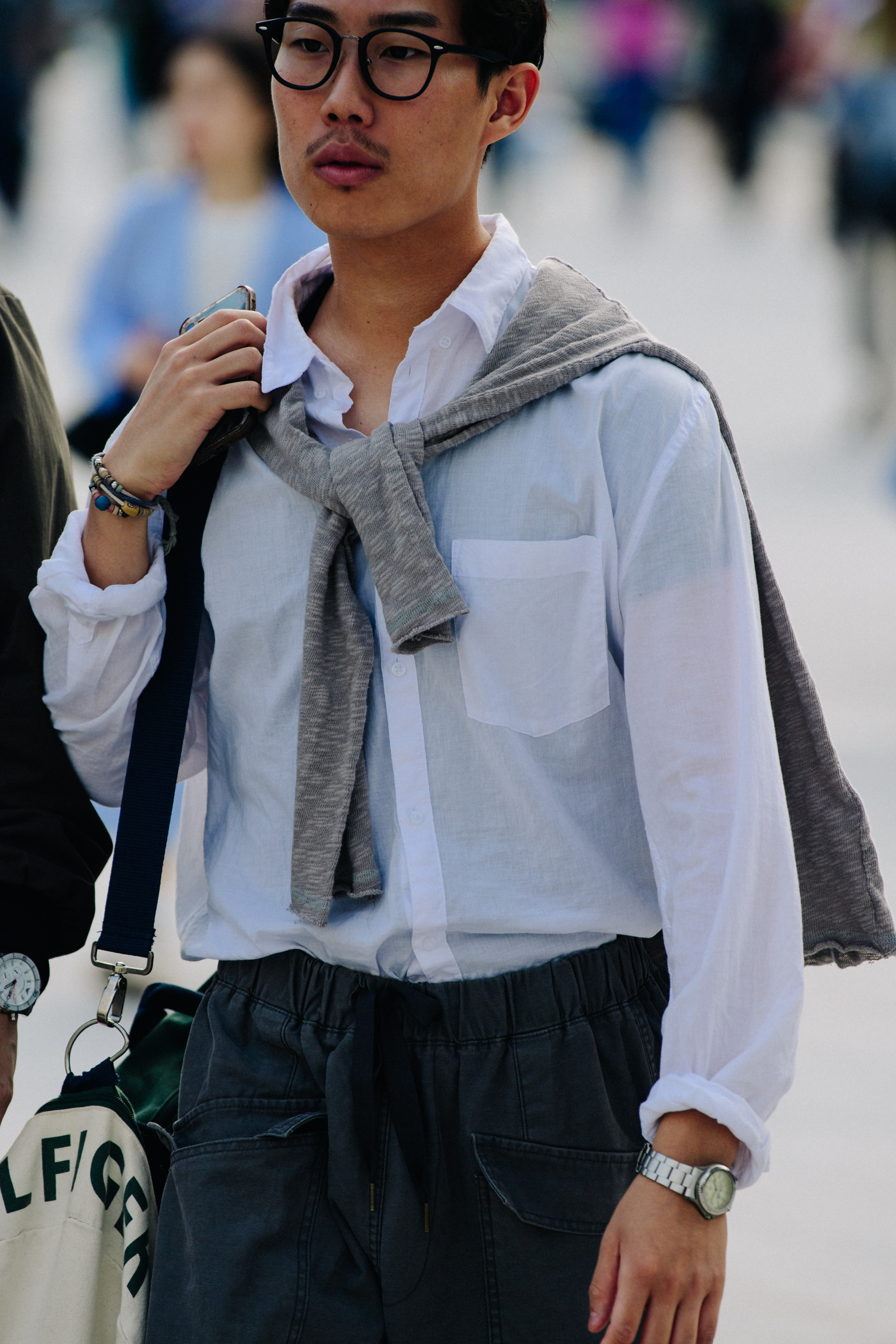 Man wearing white shirt