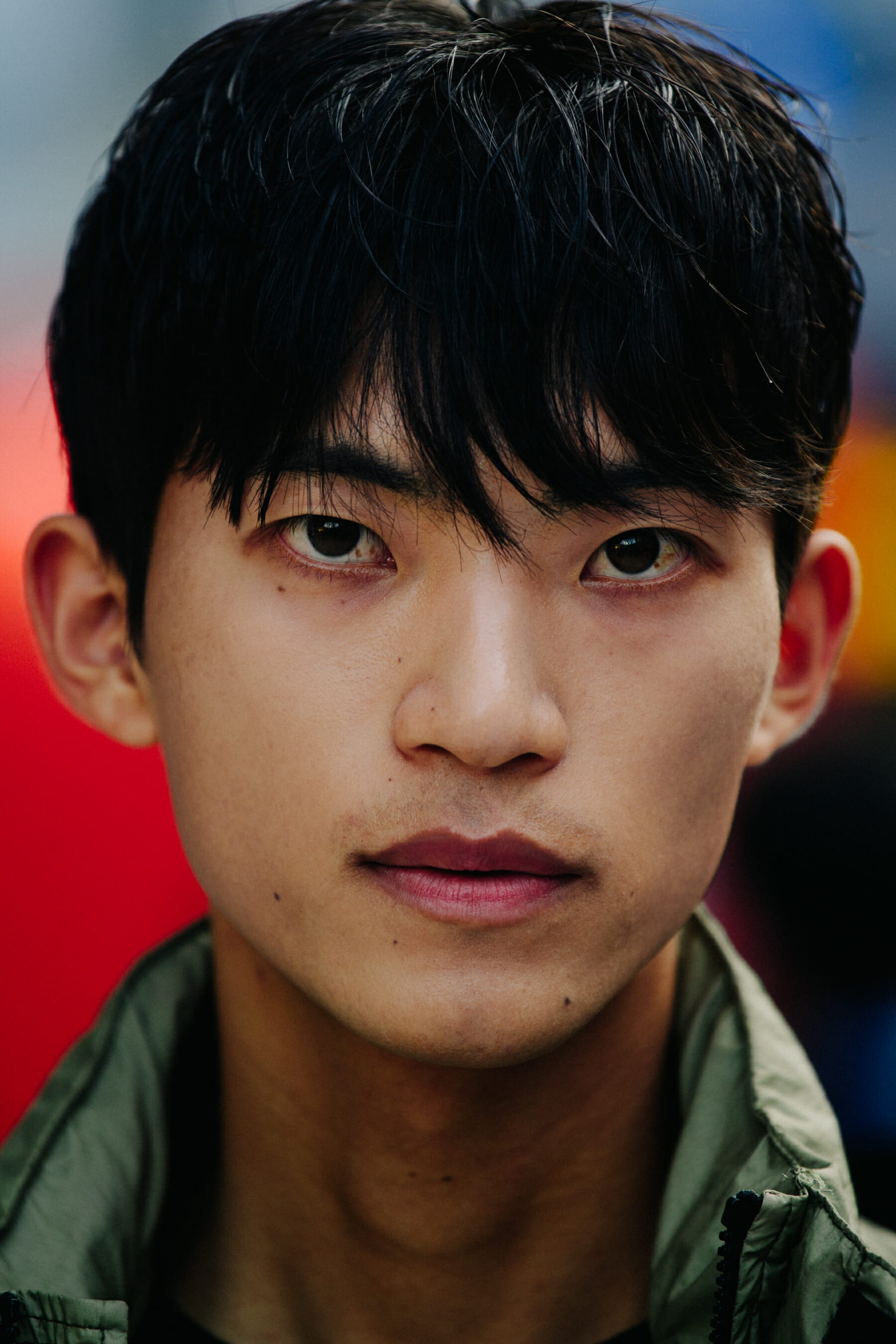 Korean model with dark hair