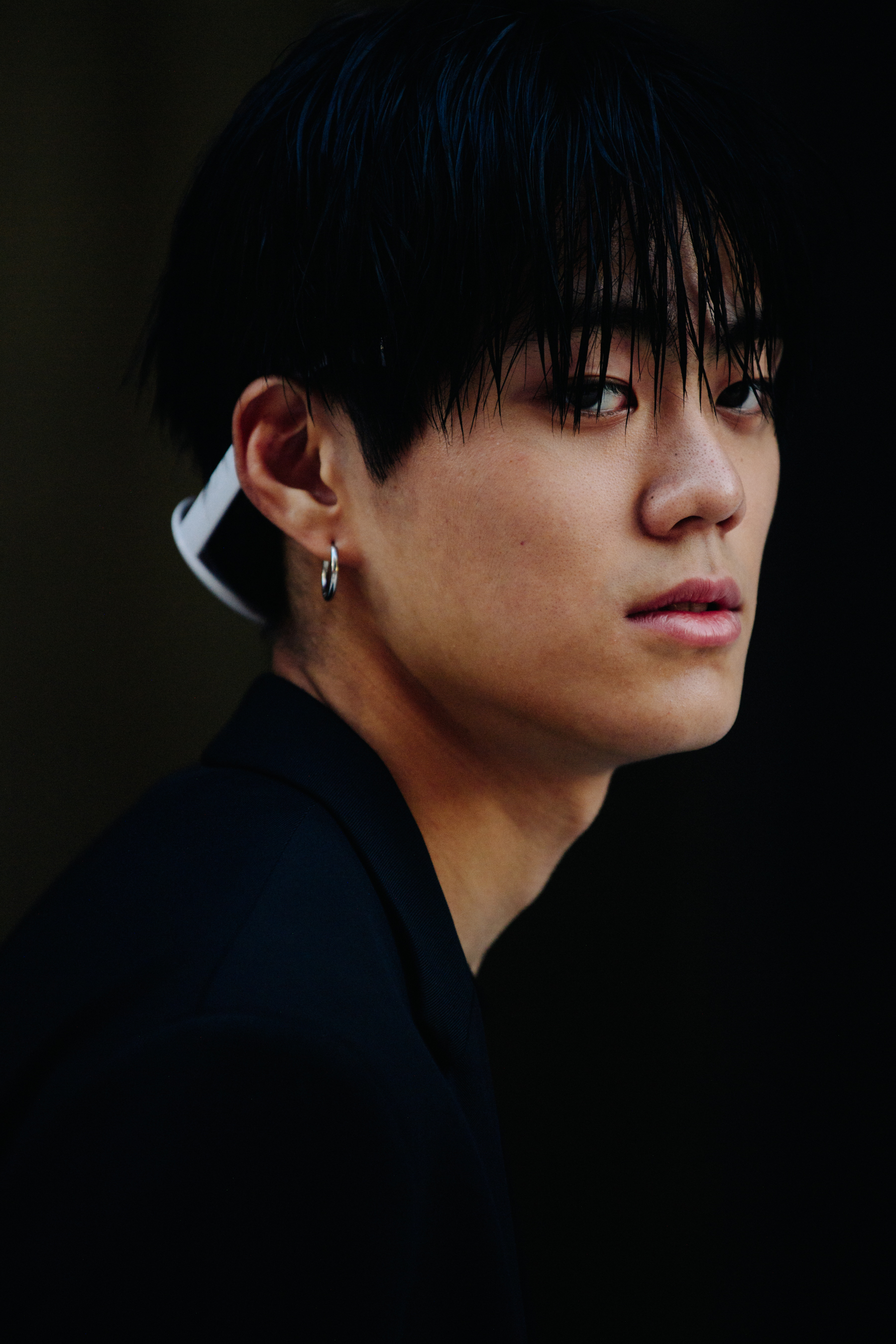 Korean model with dark hair