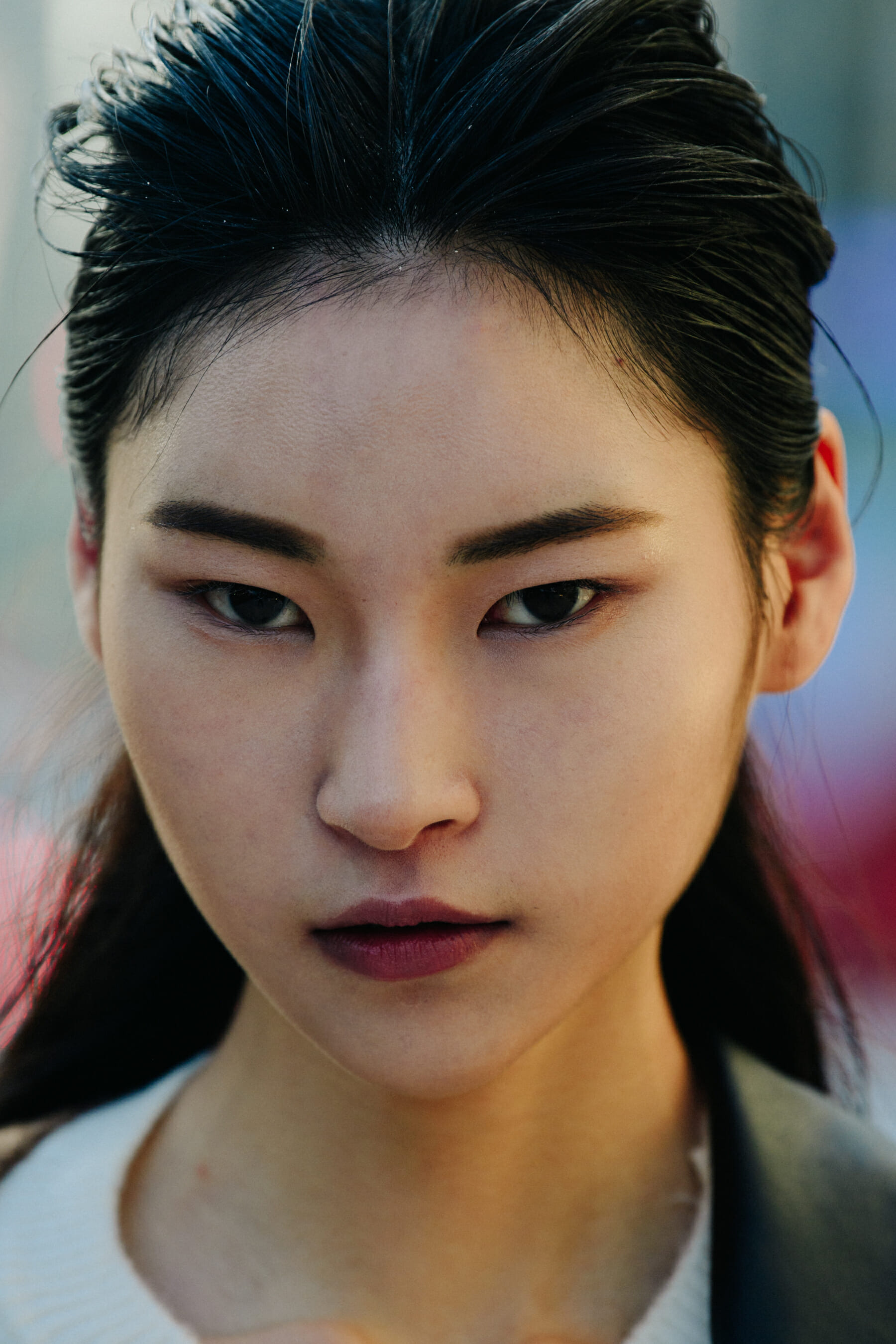Korean model with dark hair