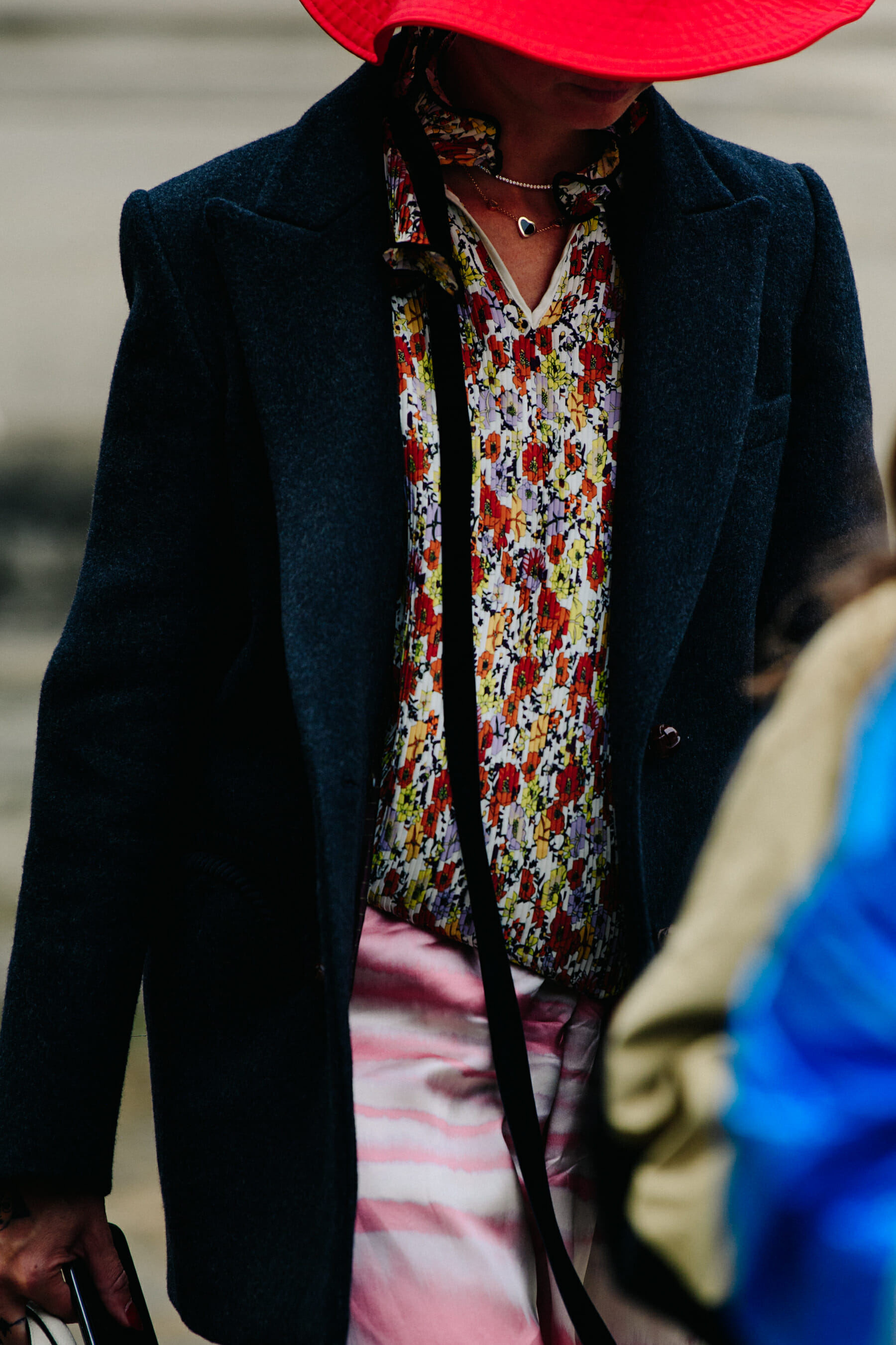Woman wearing red hat