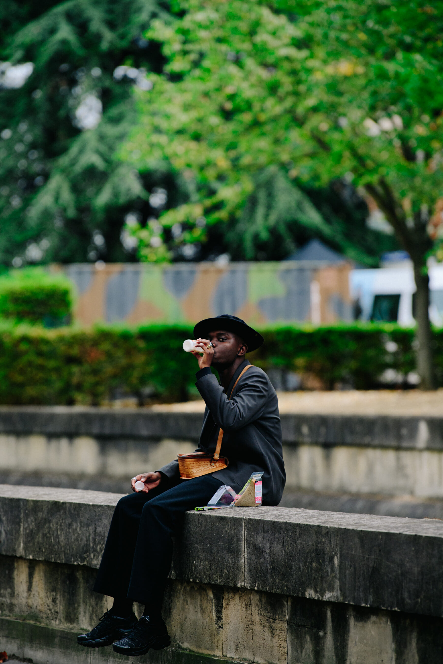 Photographer wearing grey suit