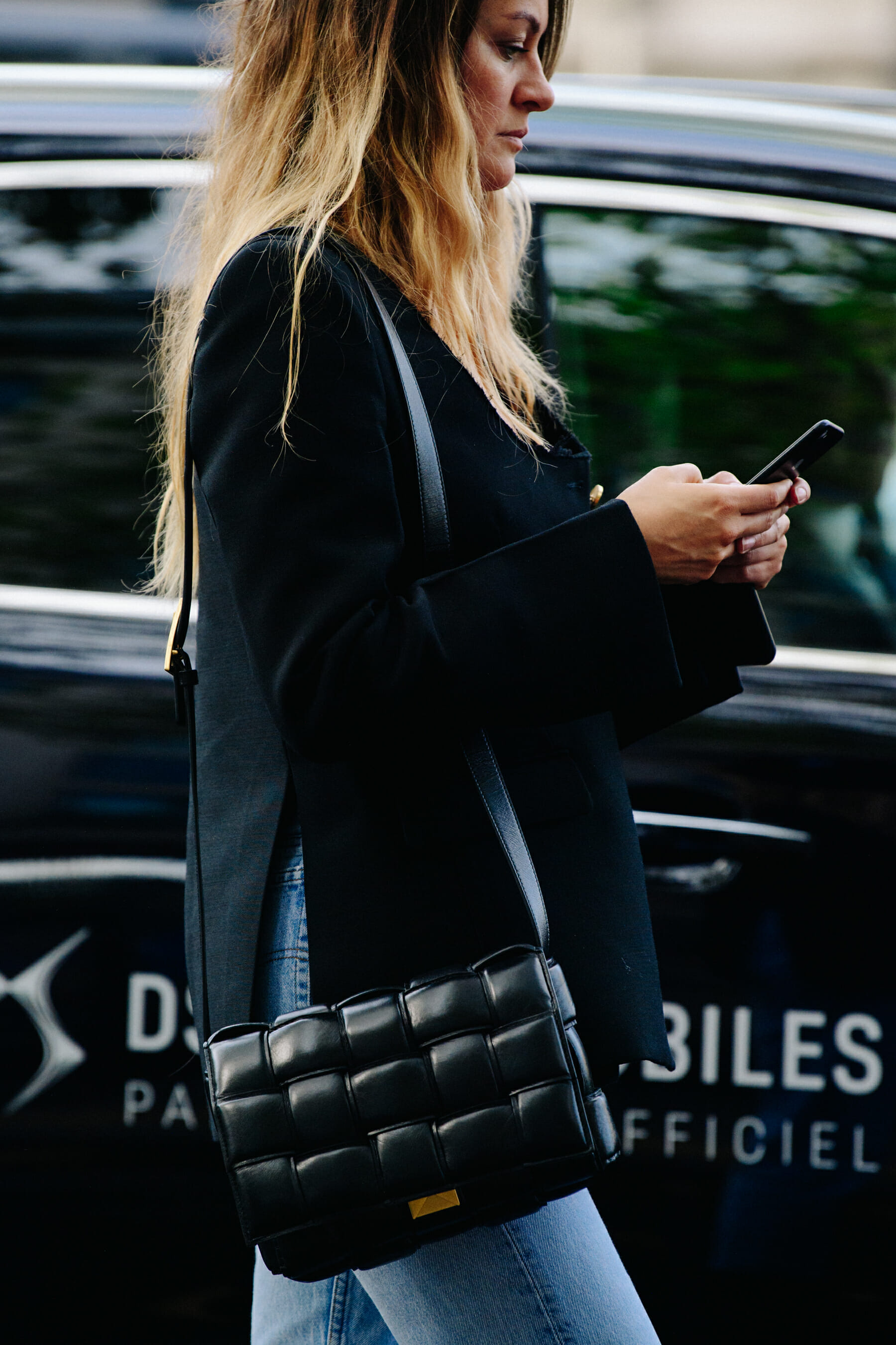 Woman wearing black jacket